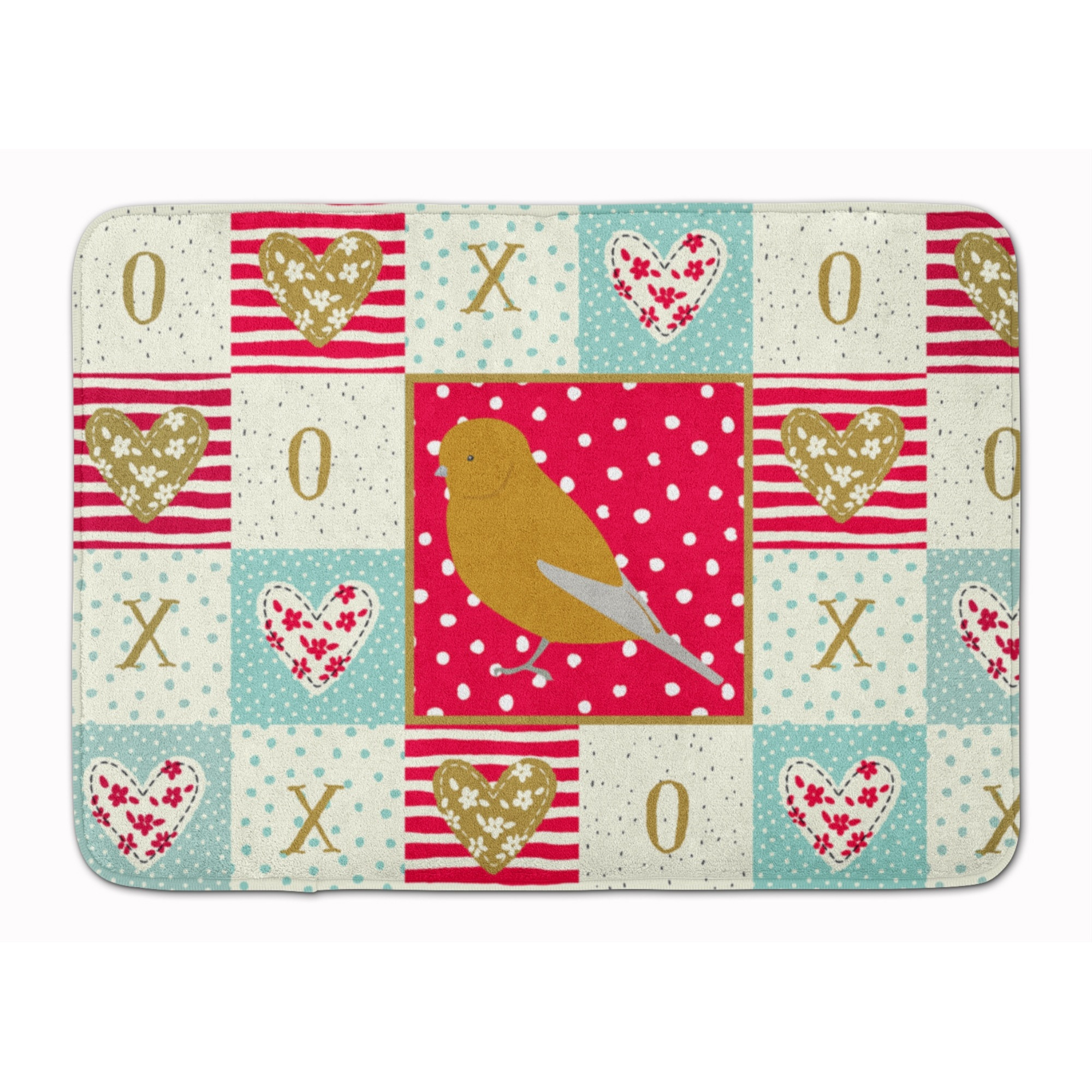 &quotCaroline's Treasures Norwich Canary Love Machine Washable Memory Foam Mat doormats, Multicolor"