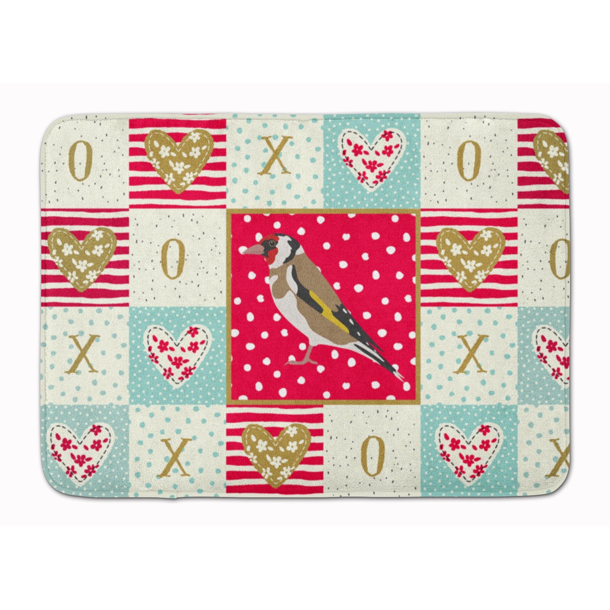 &quotCaroline's Treasures Gold Finch Love Machine Washable Memory Foam Mat doormats, Multicolor"
