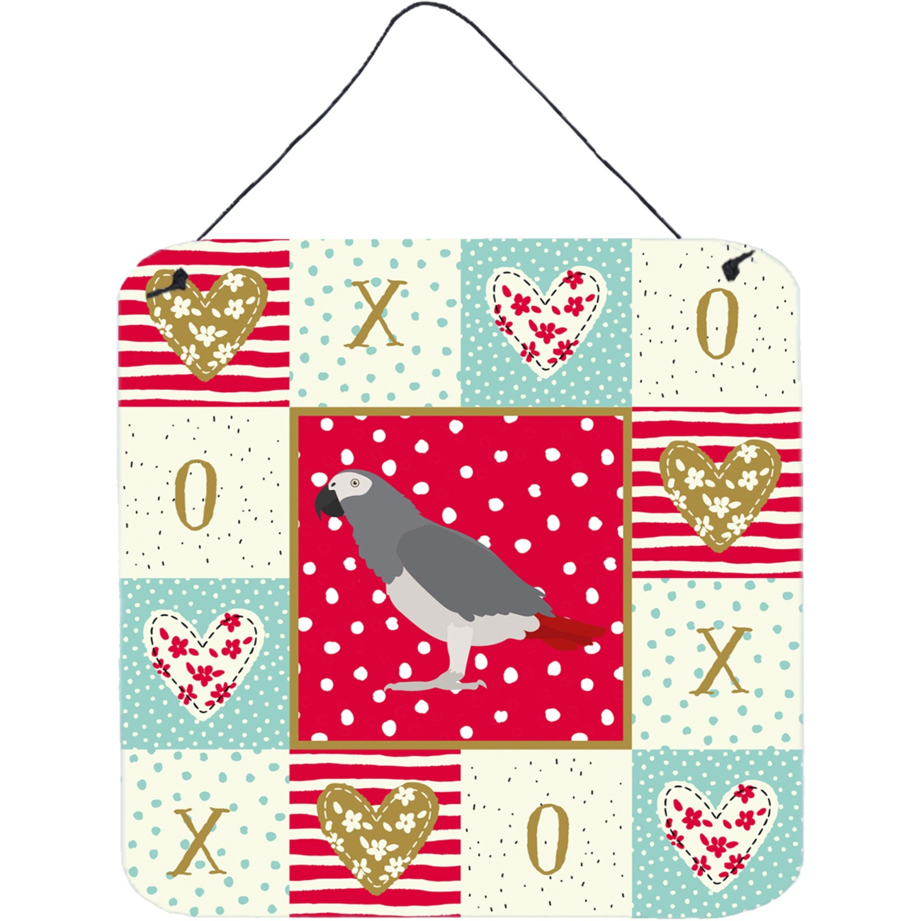 &quotCaroline's Treasures African Grey Parrot Love Door Hanging Prints wall-decor, Multicolor"