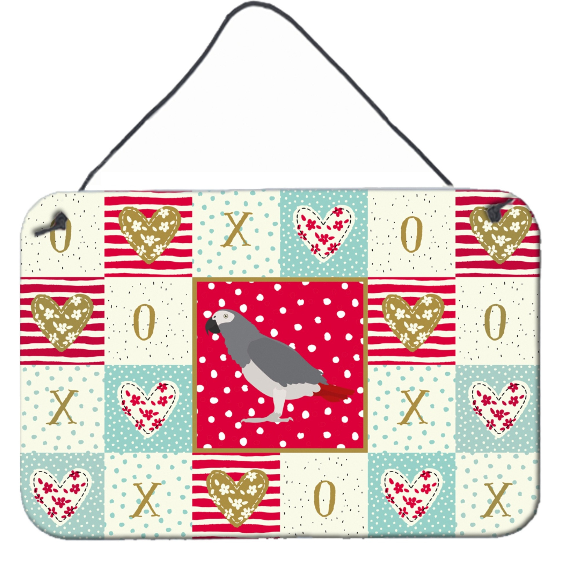 &quotCaroline's Treasures African Grey Parrot Love Door Hanging Prints wall-decor, Multicolor"