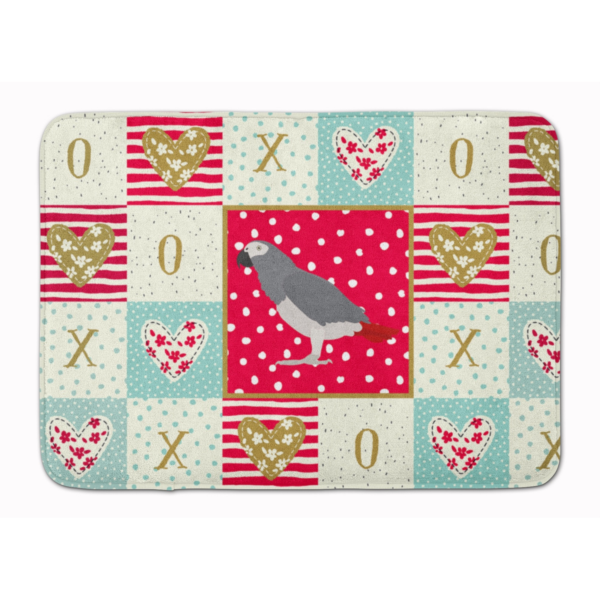 &quotCaroline's Treasures African Grey Parrot Love Machine Washable Memory Foam Mat doormats, Multicolor"