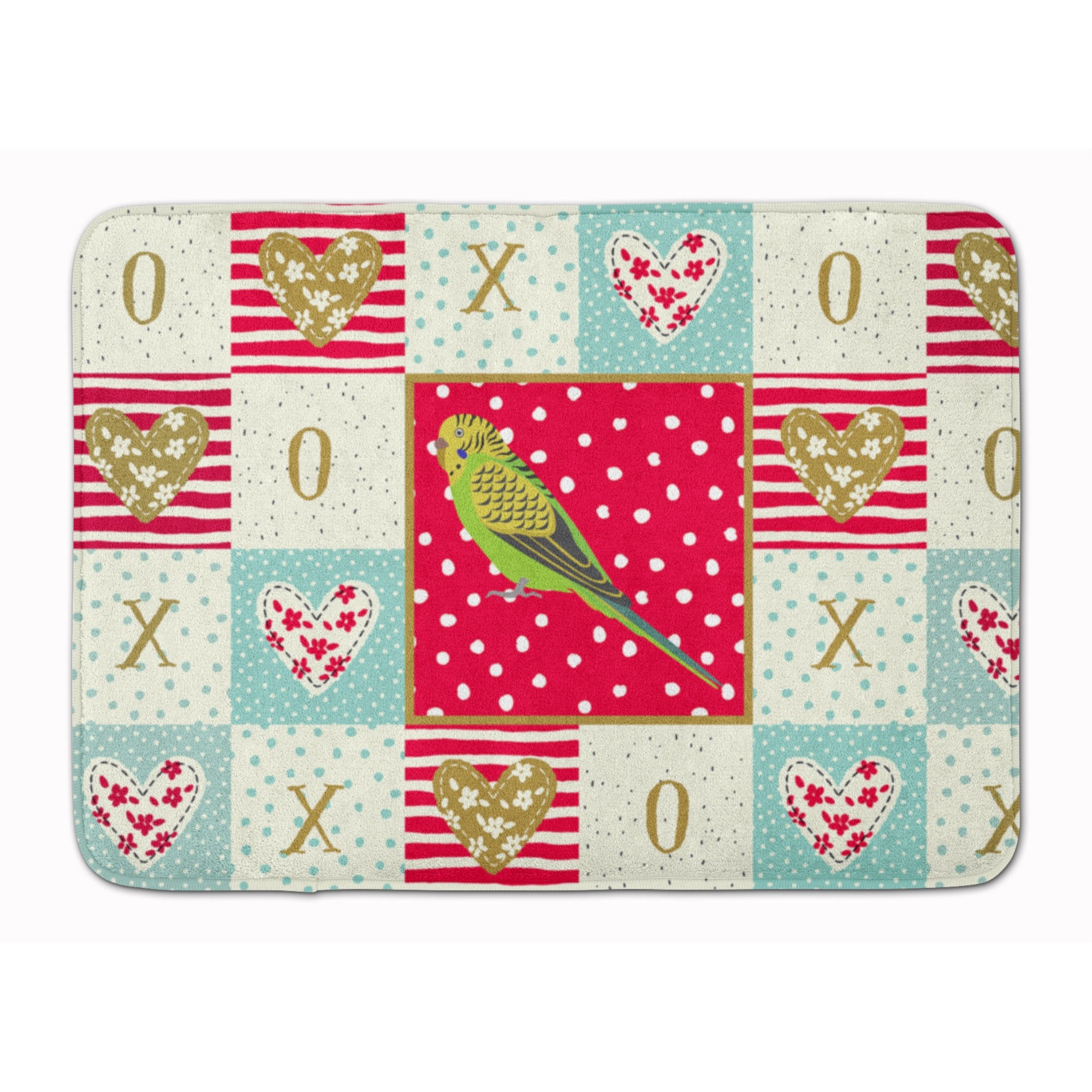 &quotCaroline's Treasures Budgerigar Love Machine Washable Memory Foam Mat doormats, Multicolor"