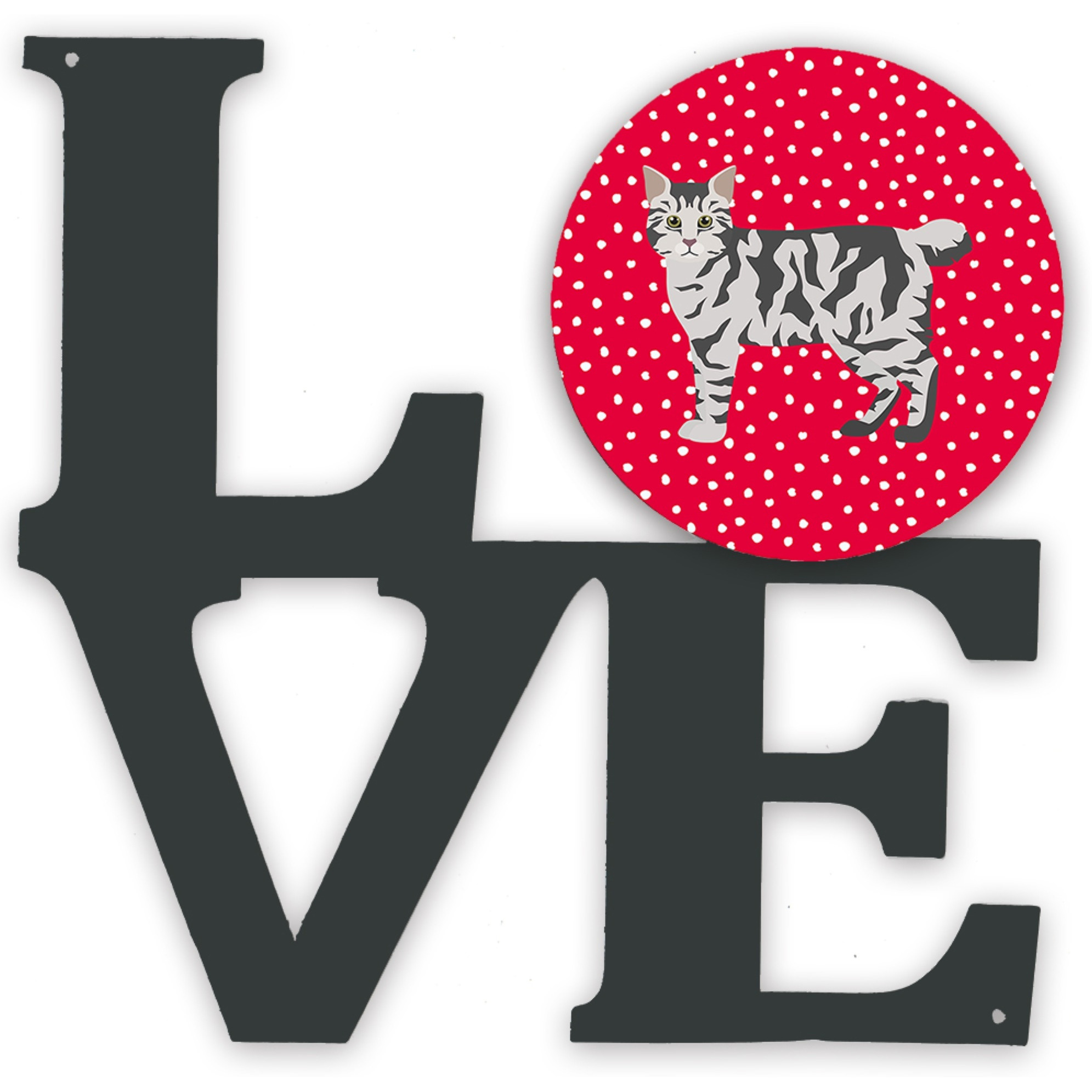 &quotCaroline's Treasures American Bobtail 1 Cat Metal Artwork Love wall-decor, Multicolor"