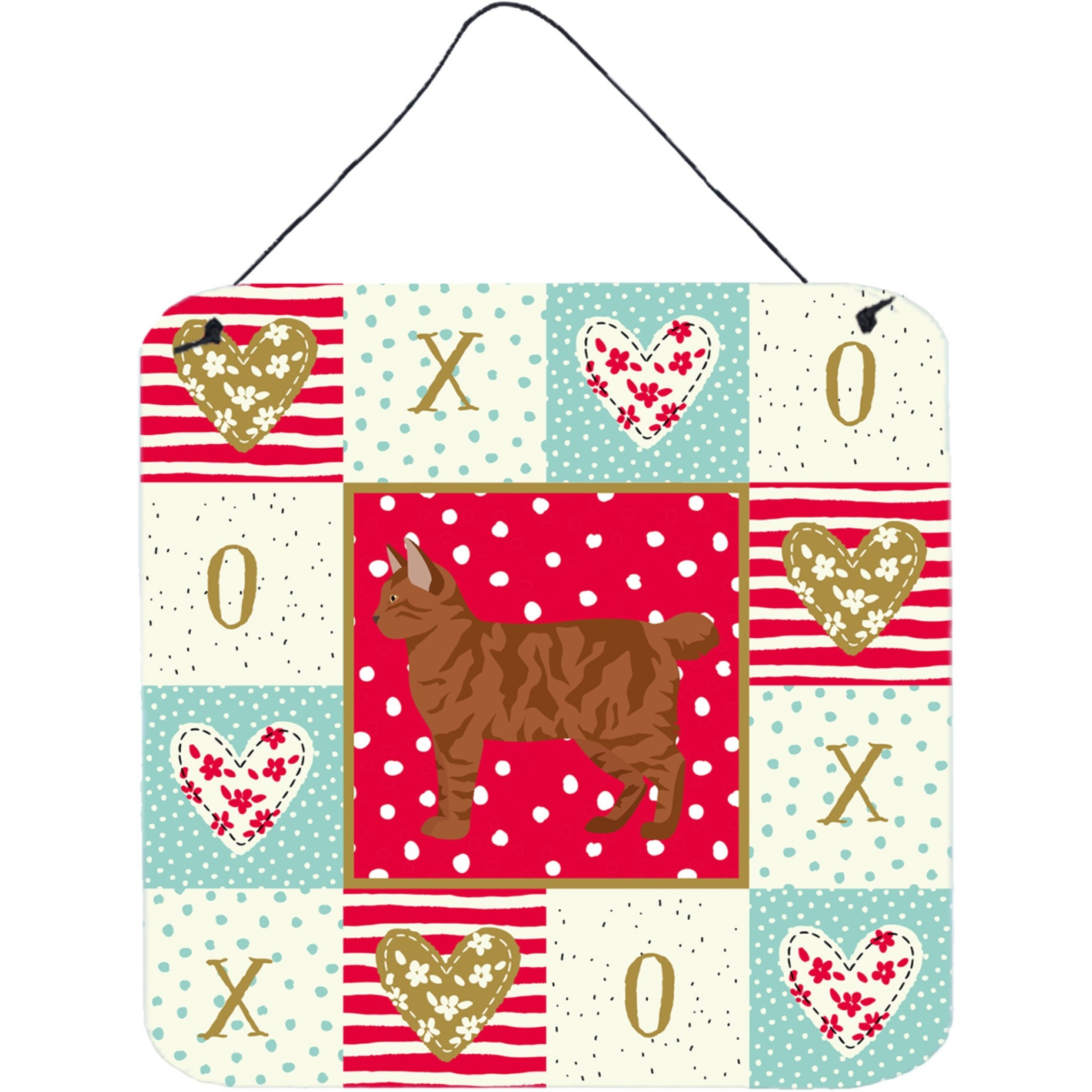 &quotCaroline's Treasures American Bobtail 2 Cat Love Door Hanging Prints wall-decor, Multicolor"