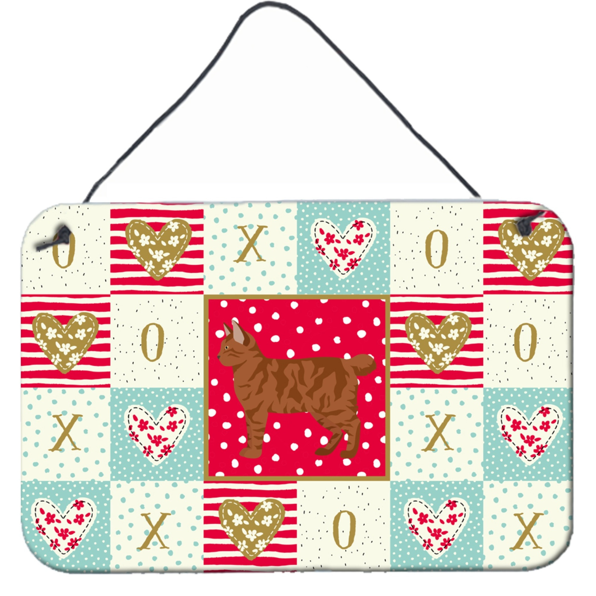 &quotCaroline's Treasures American Bobtail 2 Cat Love Door Hanging Prints wall-decor, Multicolor"