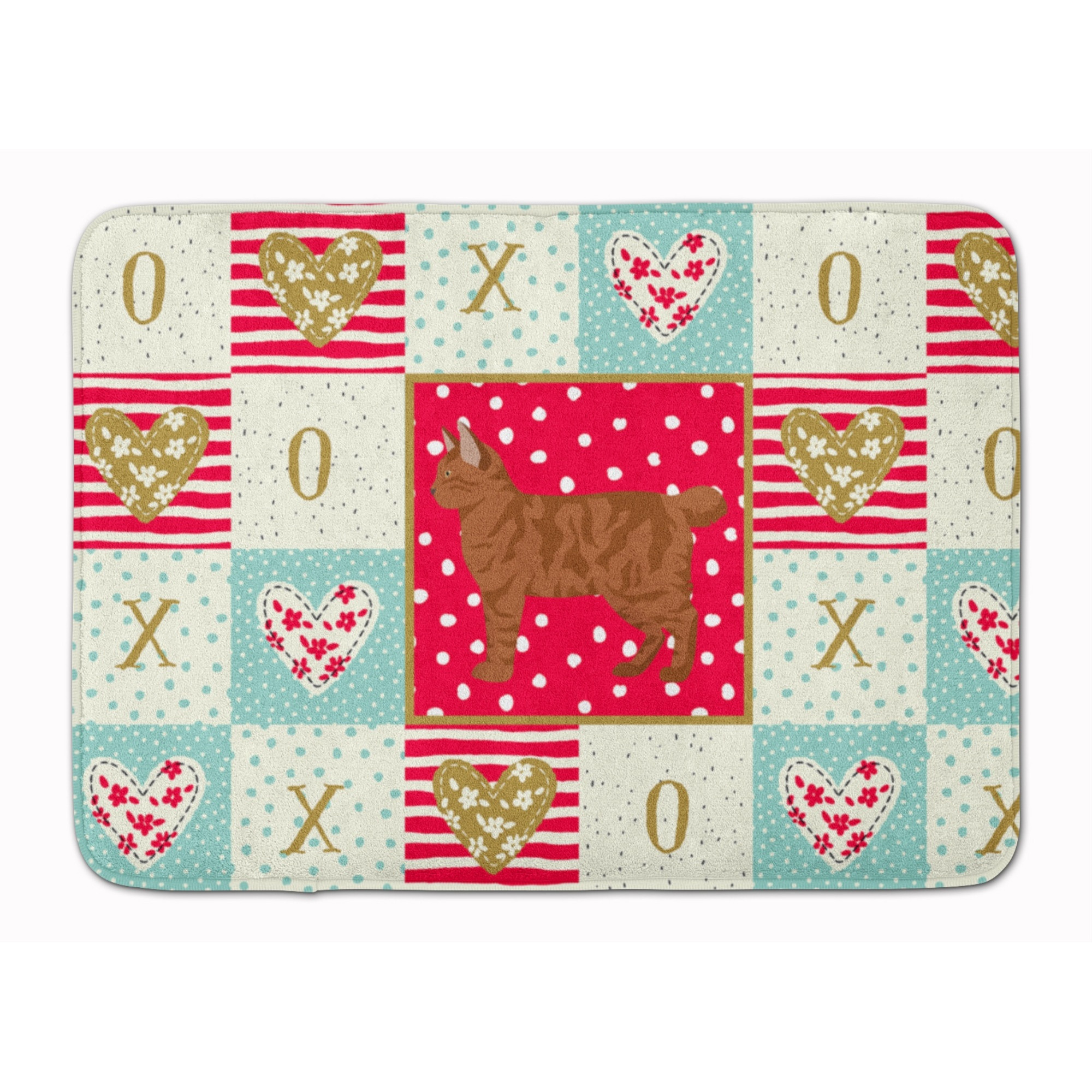 &quotCaroline's Treasures American Bobtail 2 Cat Love Machine Washable Memory Foam Mat doormats, Multicolor"