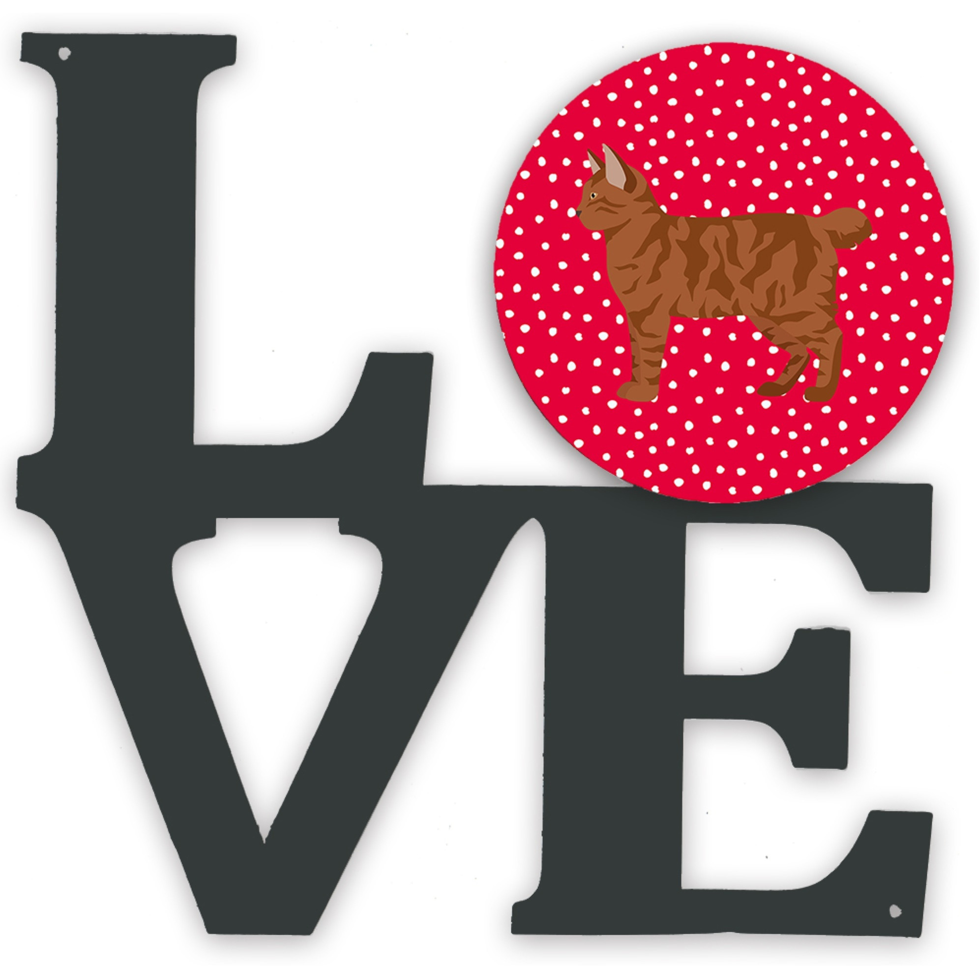&quotCaroline's Treasures American Bobtail 2 Cat Metal Artwork Love wall-decor, Multicolor"