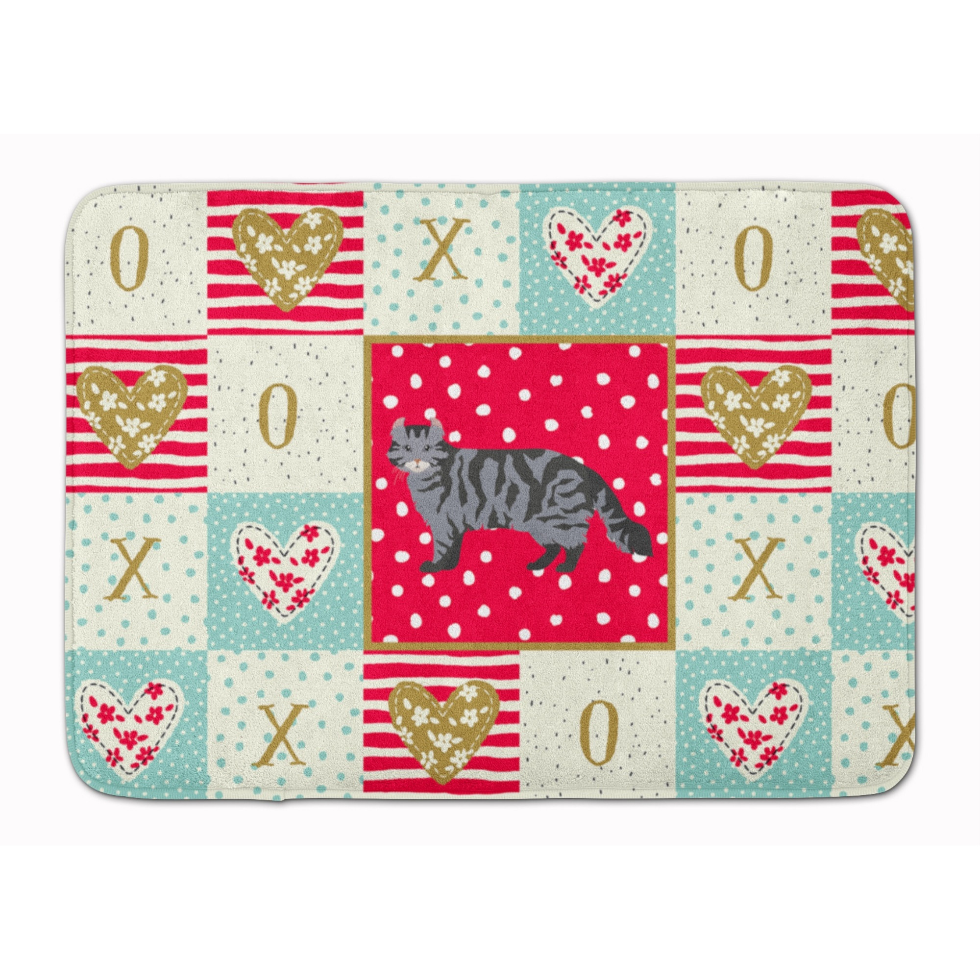 &quotCaroline's Treasures American Curl 1 Cat Love Machine Washable Memory Foam Mat doormats, Multicolor"
