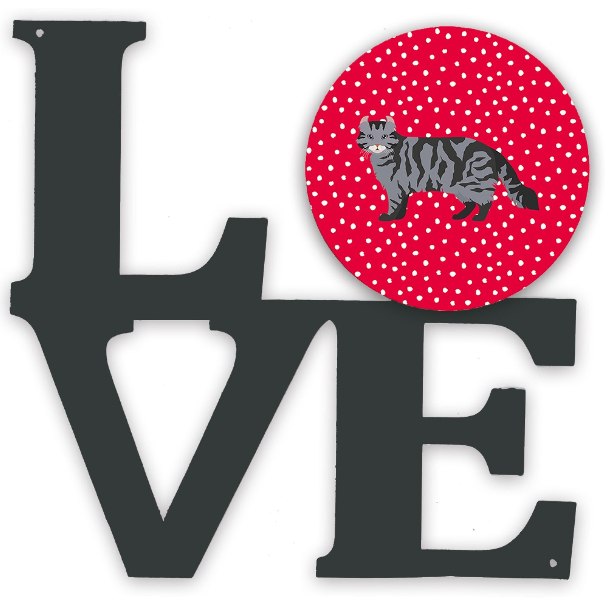 &quotCaroline's Treasures American Curl 1 Cat Metal Artwork Love wall-decor, Multicolor"