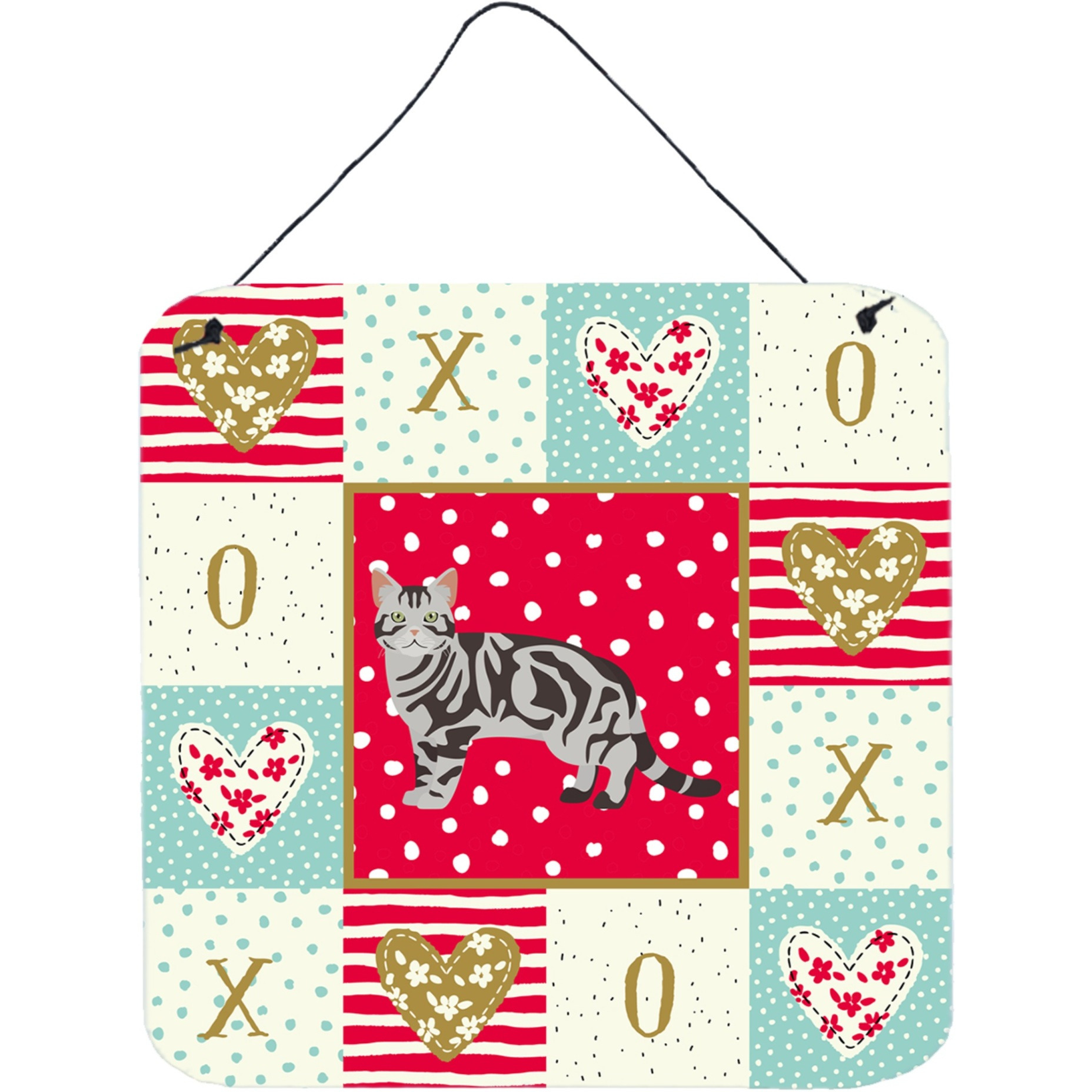 &quotCaroline's Treasures American Shorthair 1 Cat Love Door Hanging Prints wall-decor, Multicolor"