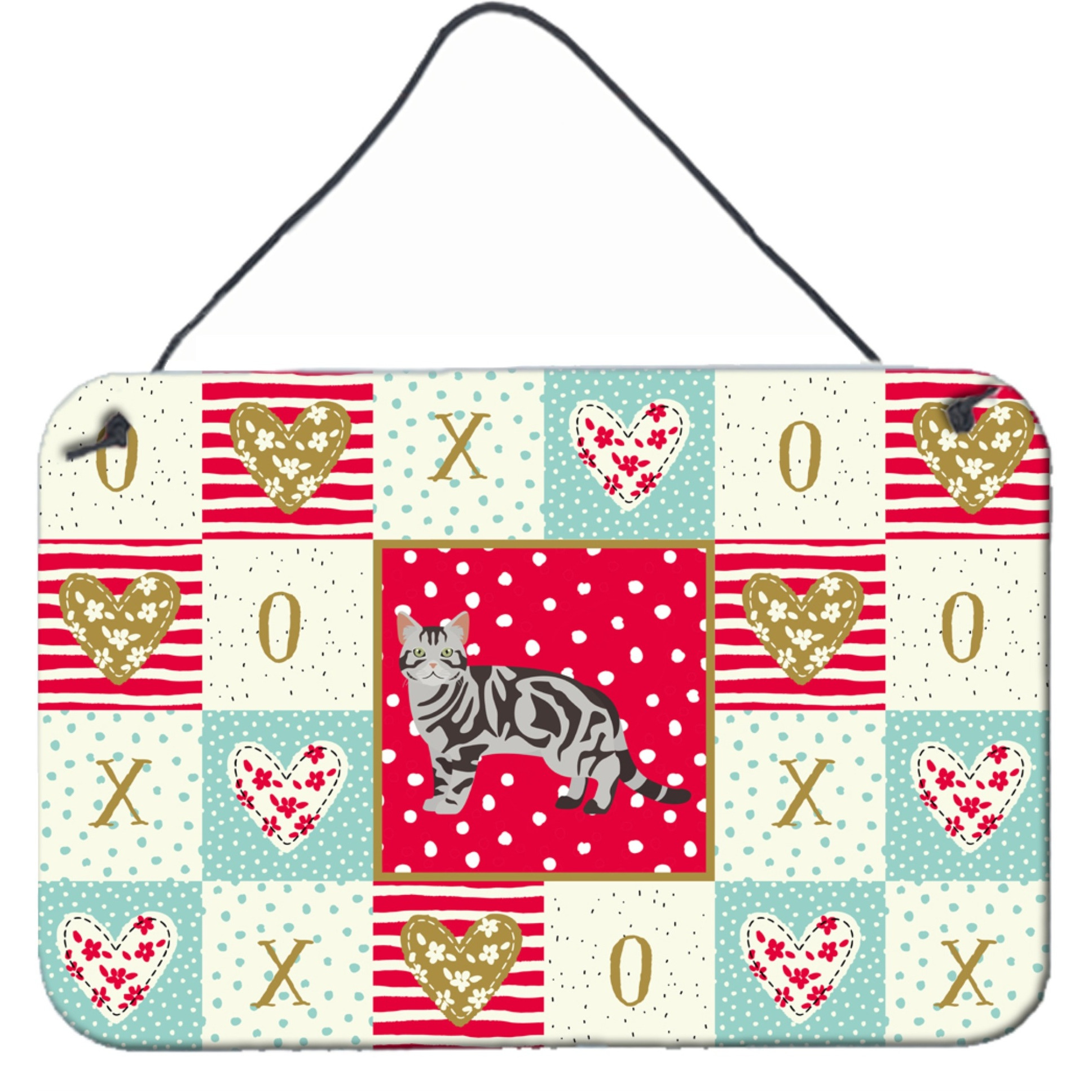 &quotCaroline's Treasures American Shorthair 1 Cat Love Door Hanging Prints wall-decor, Multicolor"