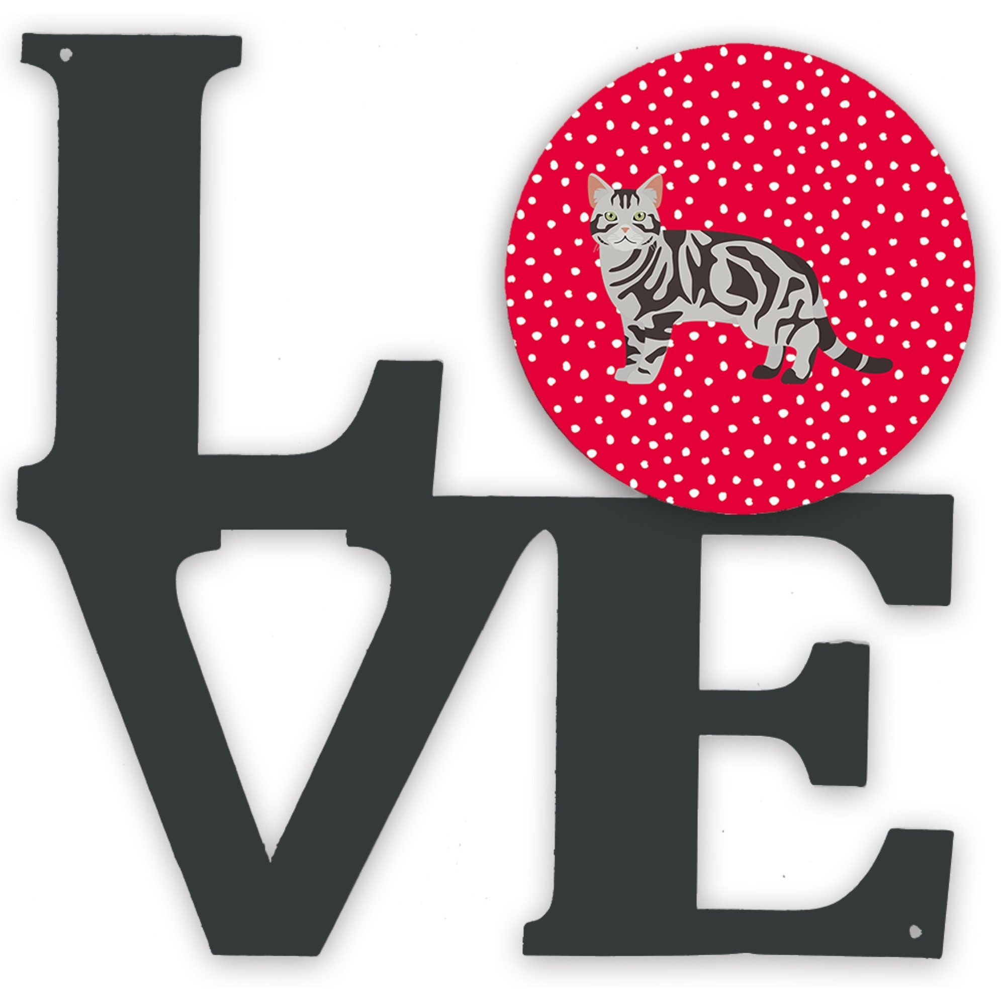 &quotCaroline's Treasures American Shorthair 1 Cat Metal Artwork Love wall-decor, Multicolor"