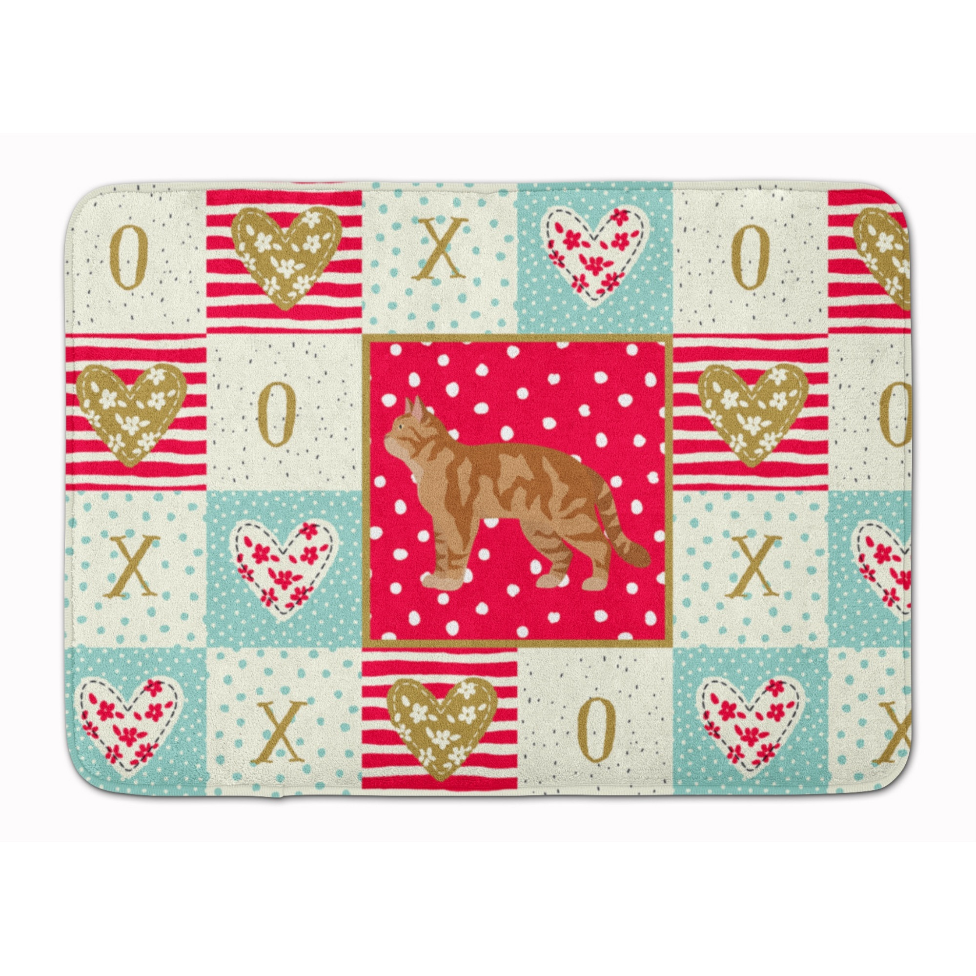 &quotCaroline's Treasures American Wirehair 2 Cat Love Machine Washable Memory Foam Mat doormats, Multicolor"