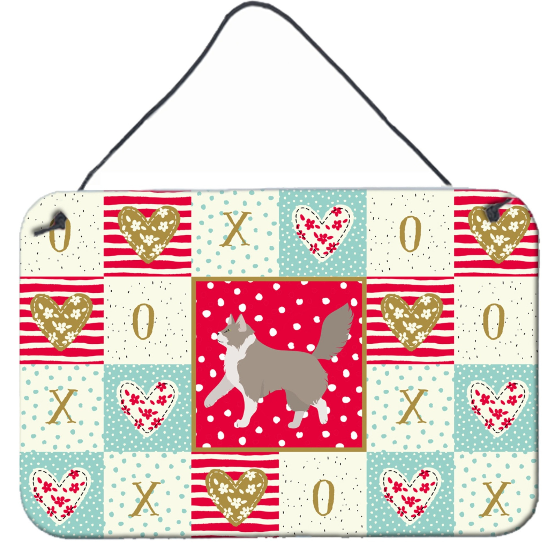 &quotCaroline's Treasures Asian Semi Longhaired Cat Love Door Hanging Prints wall-decor, Multicolor"