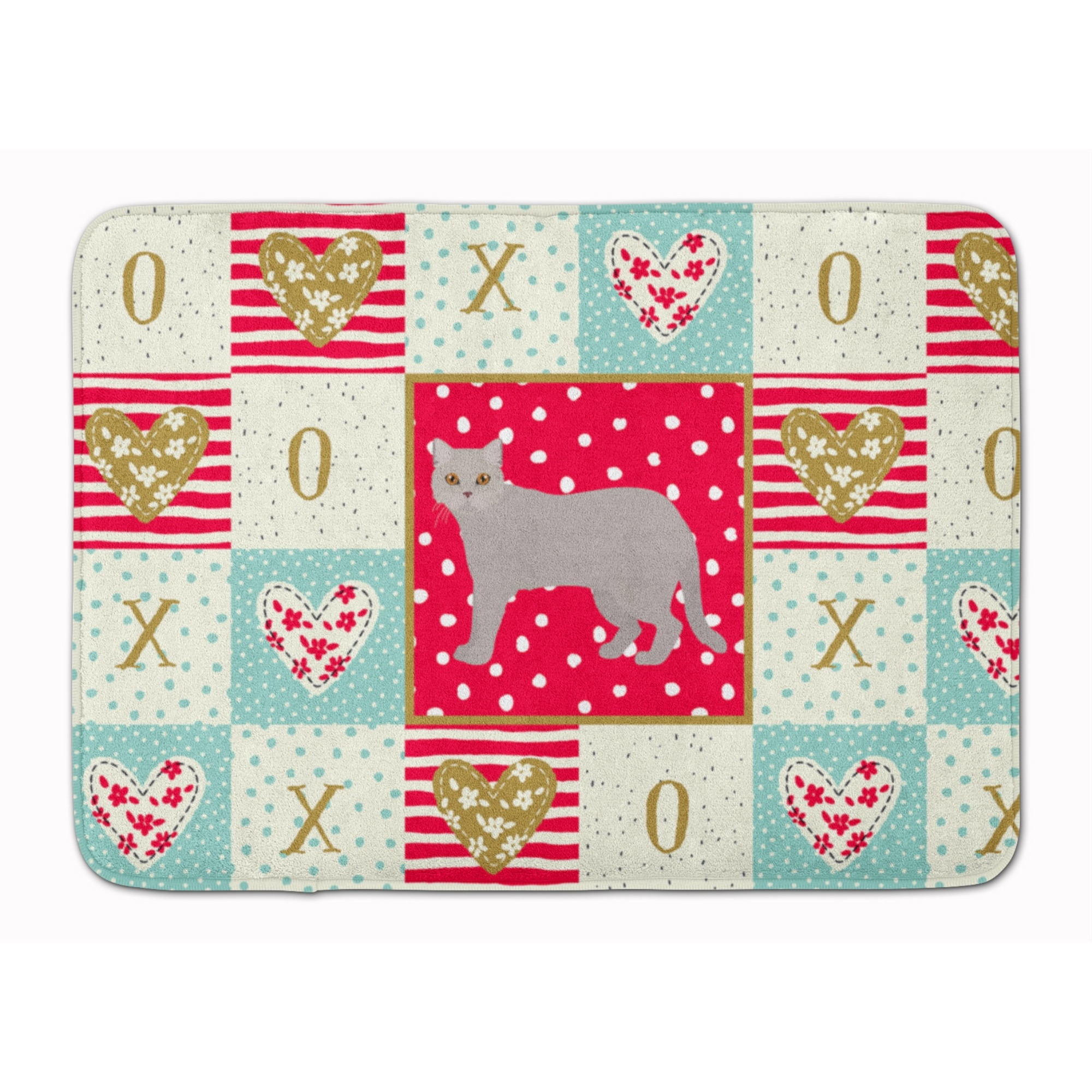 &quotCaroline's Treasures British Semi Longhair Cat Love Machine Washable Memory Foam Mat doormats, Multicolor"
