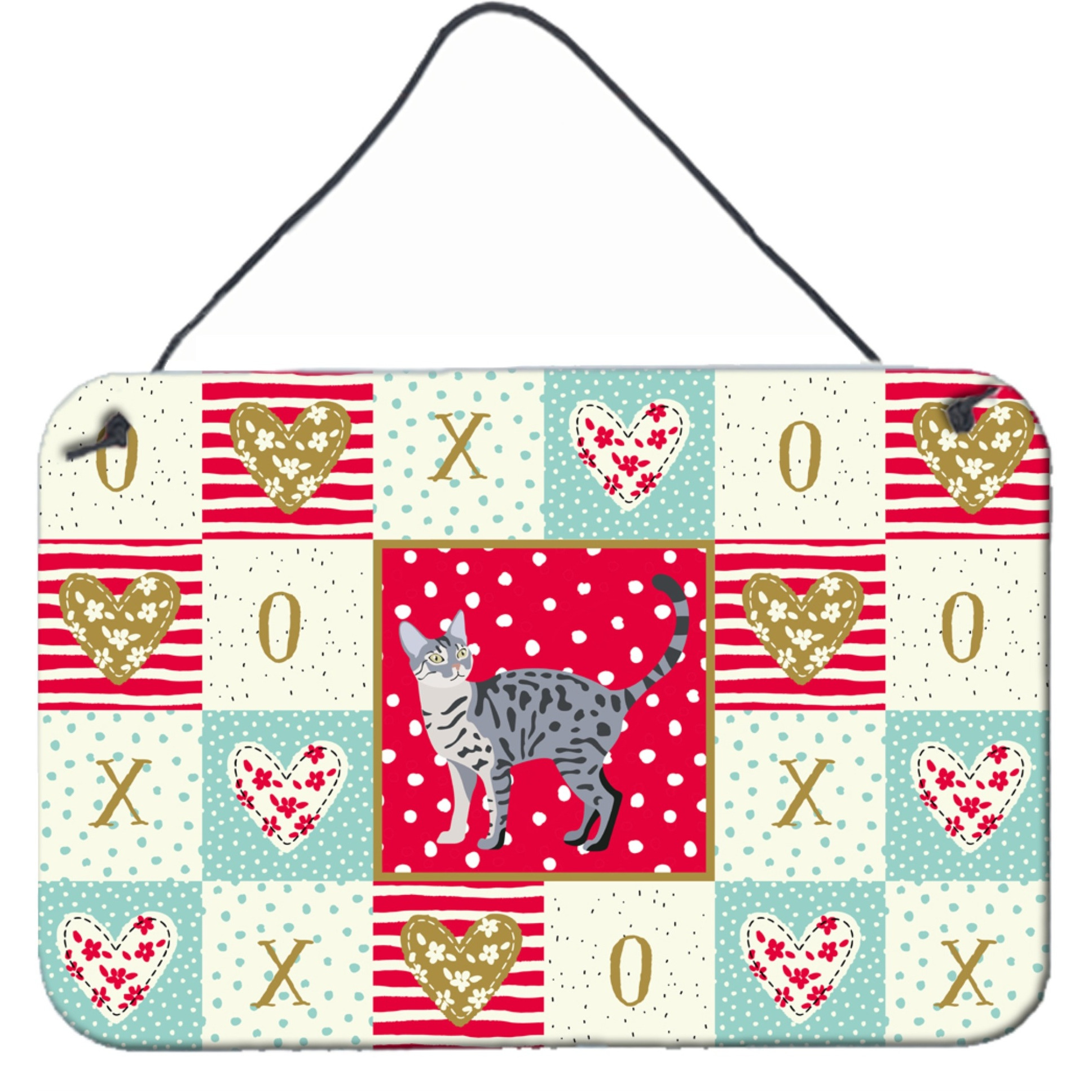 &quotCaroline's Treasures California Spangled 1 Cat Love Door Hanging Prints wall-decor, Multicolor"