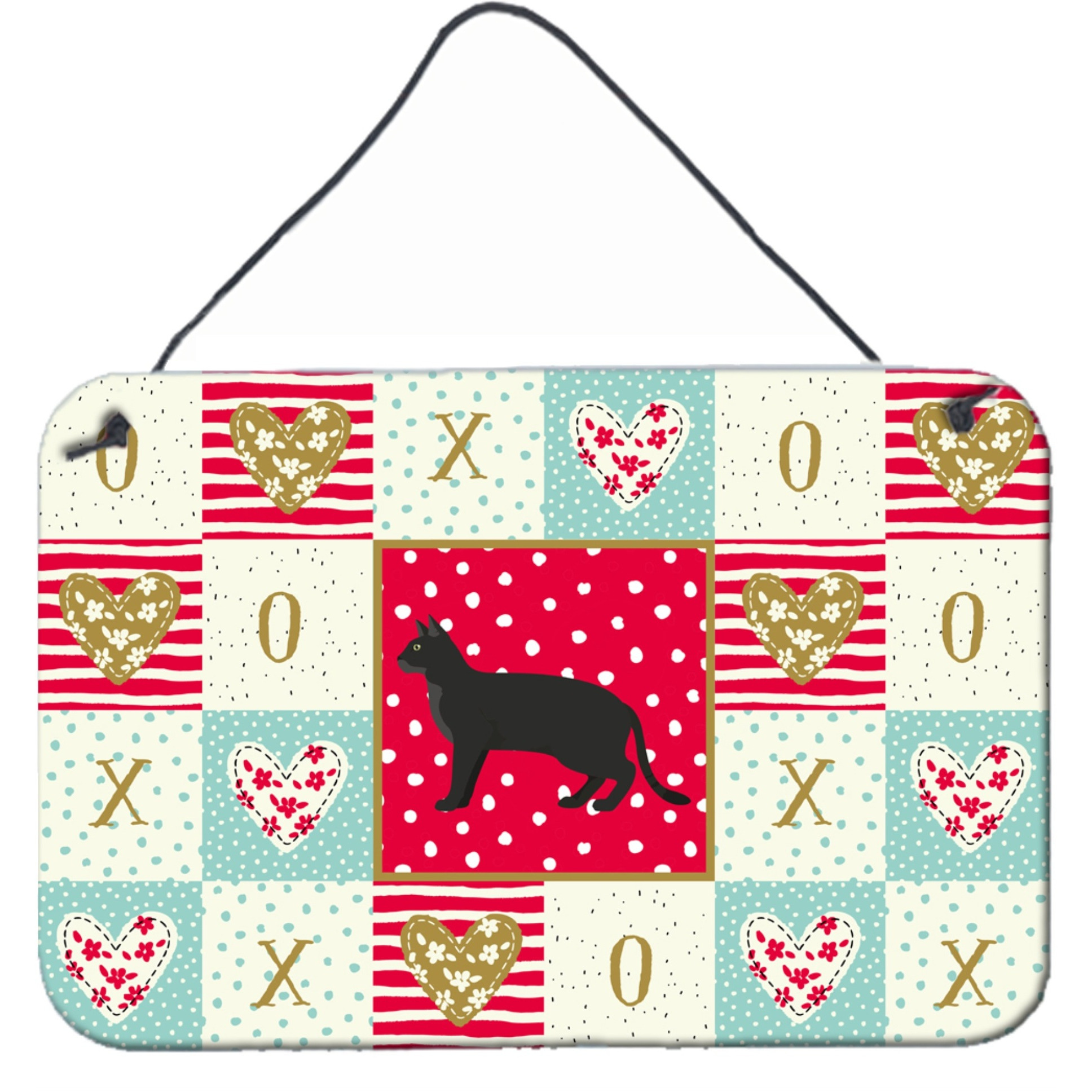 &quotCaroline's Treasures Chausie Black Cat Love Door Hanging Prints wall-decor, Multicolor"