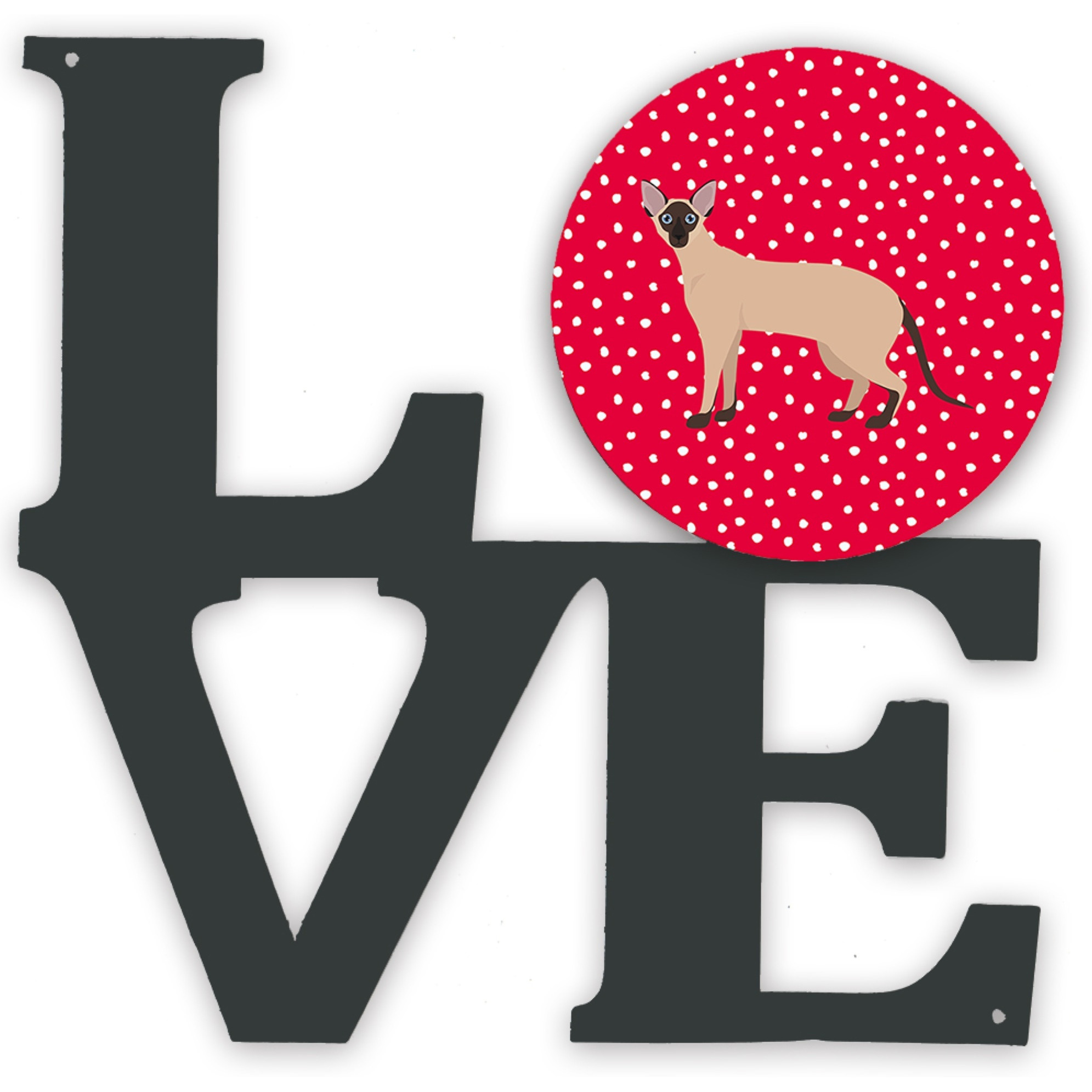 &quotCaroline's Treasures Colorpoint Shorthair 2 Cat Metal Artwork Love wall-decor, Multicolor"