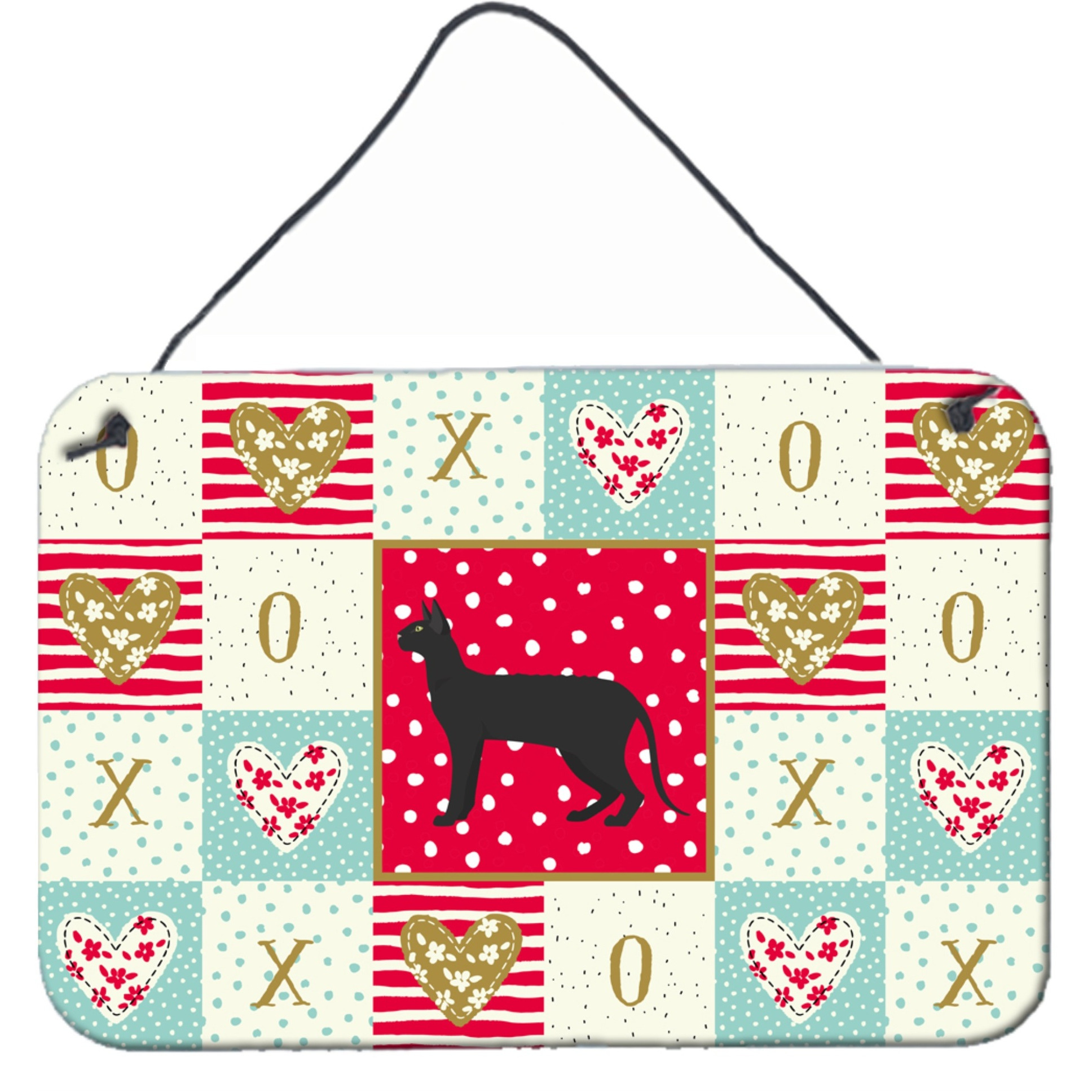 &quotCaroline's Treasures Black Cornish Rex Cat Love Door Hanging Prints wall-decor, Multicolor"