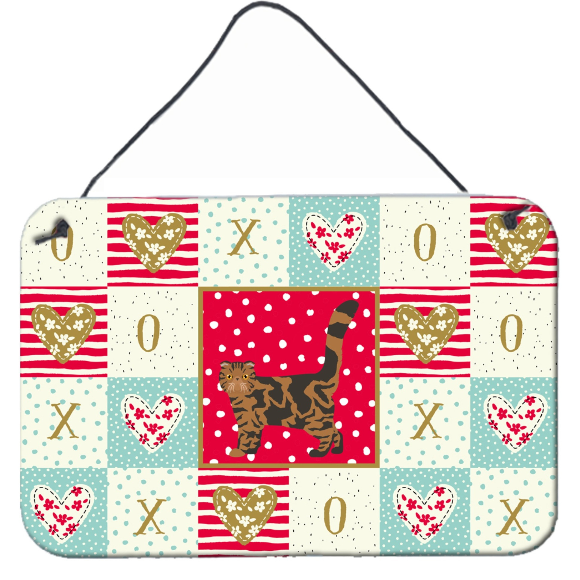 &quotCaroline's Treasures Foldex Exotic Fold 2 Cat Love Door Hanging Prints wall-decor, Multicolor"