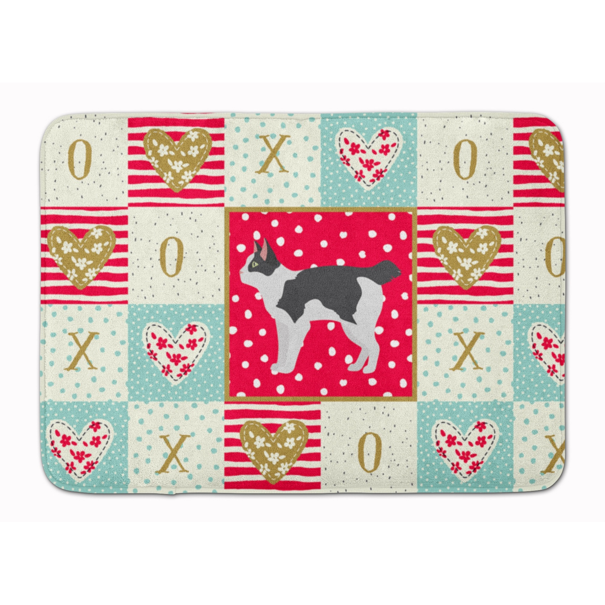 &quotCaroline's Treasures Japanese Bobtail Cat Love Machine Washable Memory Foam Mat doormats, Multicolor"