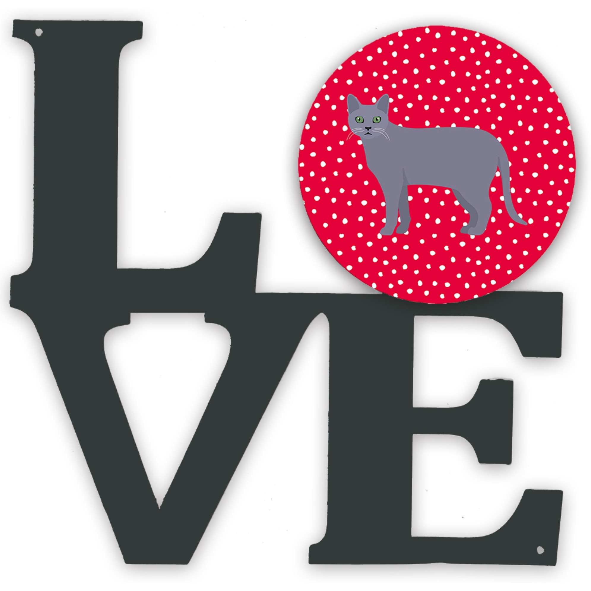 &quotCaroline's Treasures Korat 1 Cat Metal Artwork Love wall-decor, Multicolor"