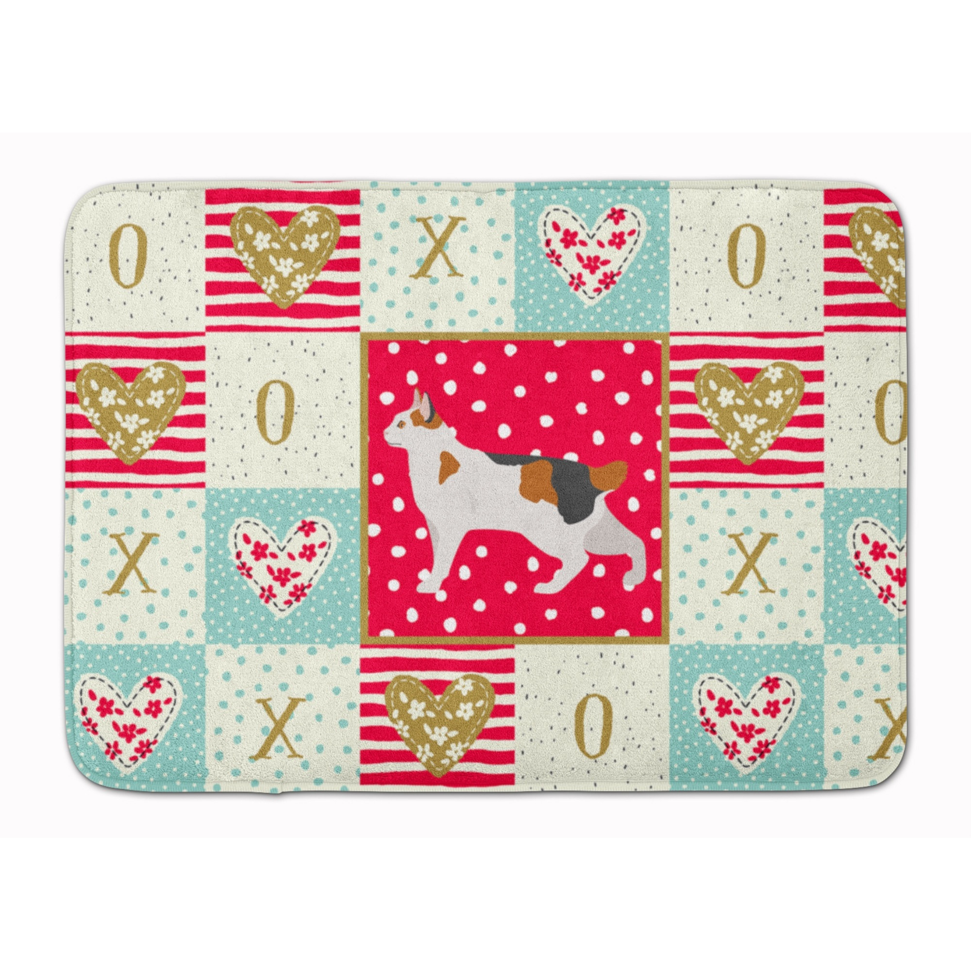 &quotCaroline's Treasures Korean Bobtail Cat Love Machine Washable Memory Foam Mat doormats, Multicolor"