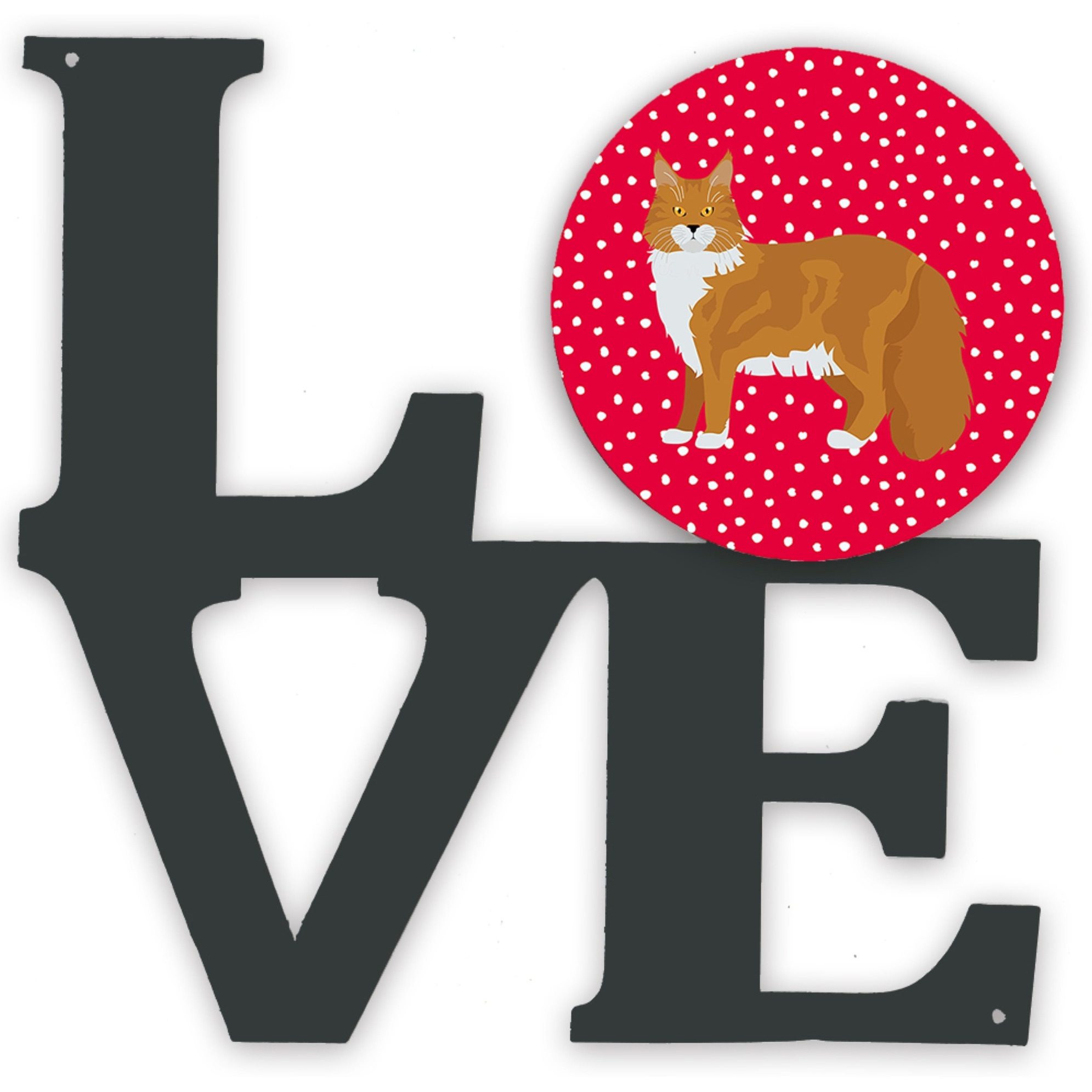 &quotCaroline's Treasures Maine Coon 1 Cat Metal Artwork Love wall-decor, Multicolor"