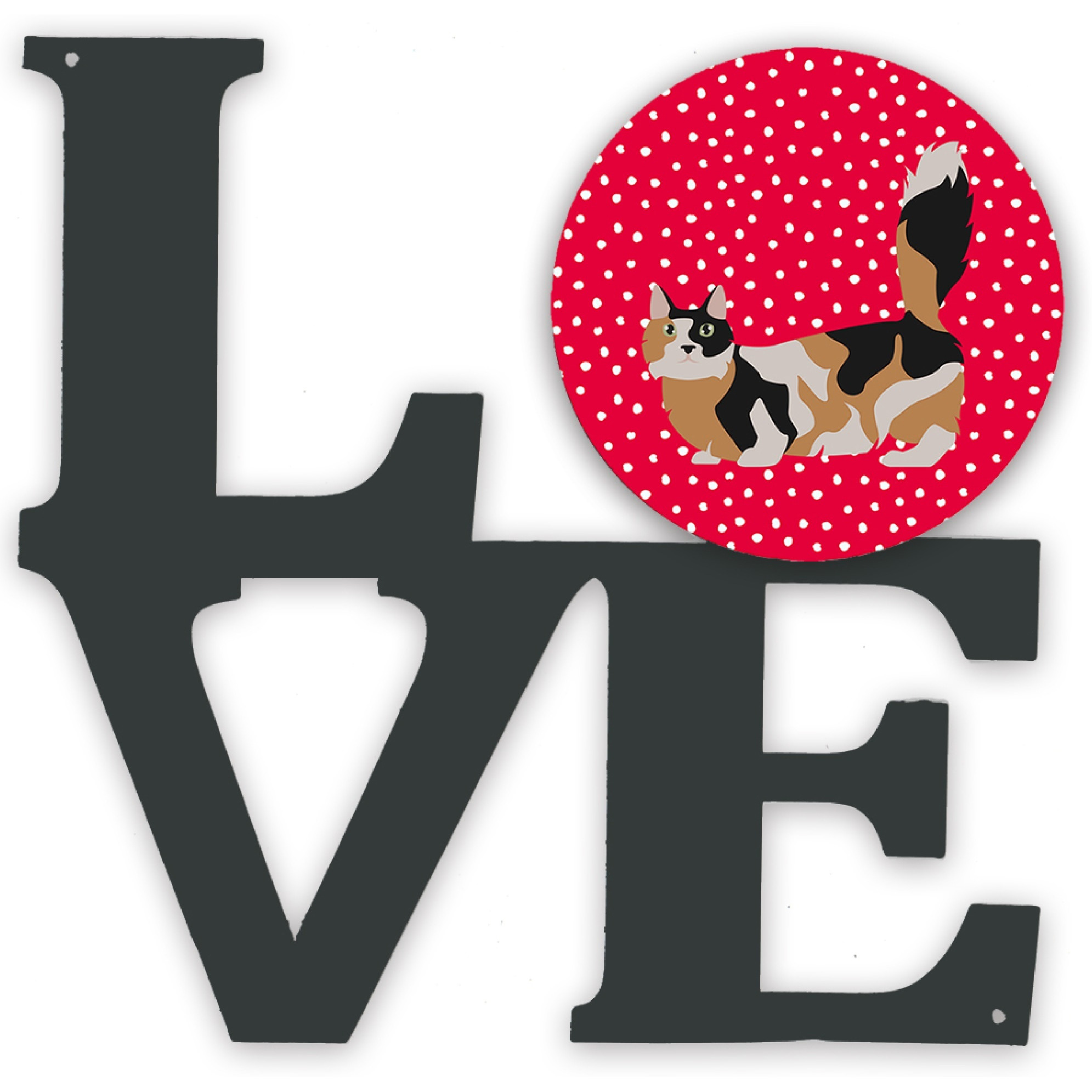 &quotCaroline's Treasures Munchkin 3 Cat Metal Artwork Love wall-decor, Multicolor"
