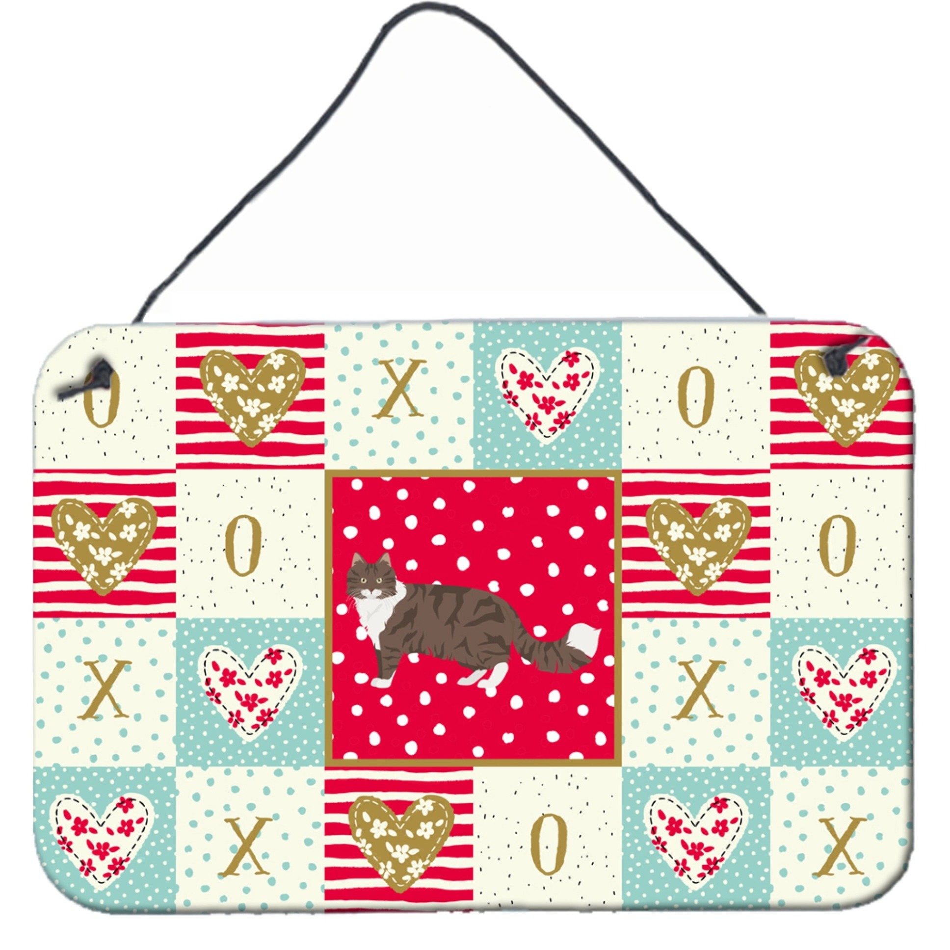 &quotCaroline's Treasures Norwegian Forest Cat Love Door Hanging Prints wall-decor, Multicolor"