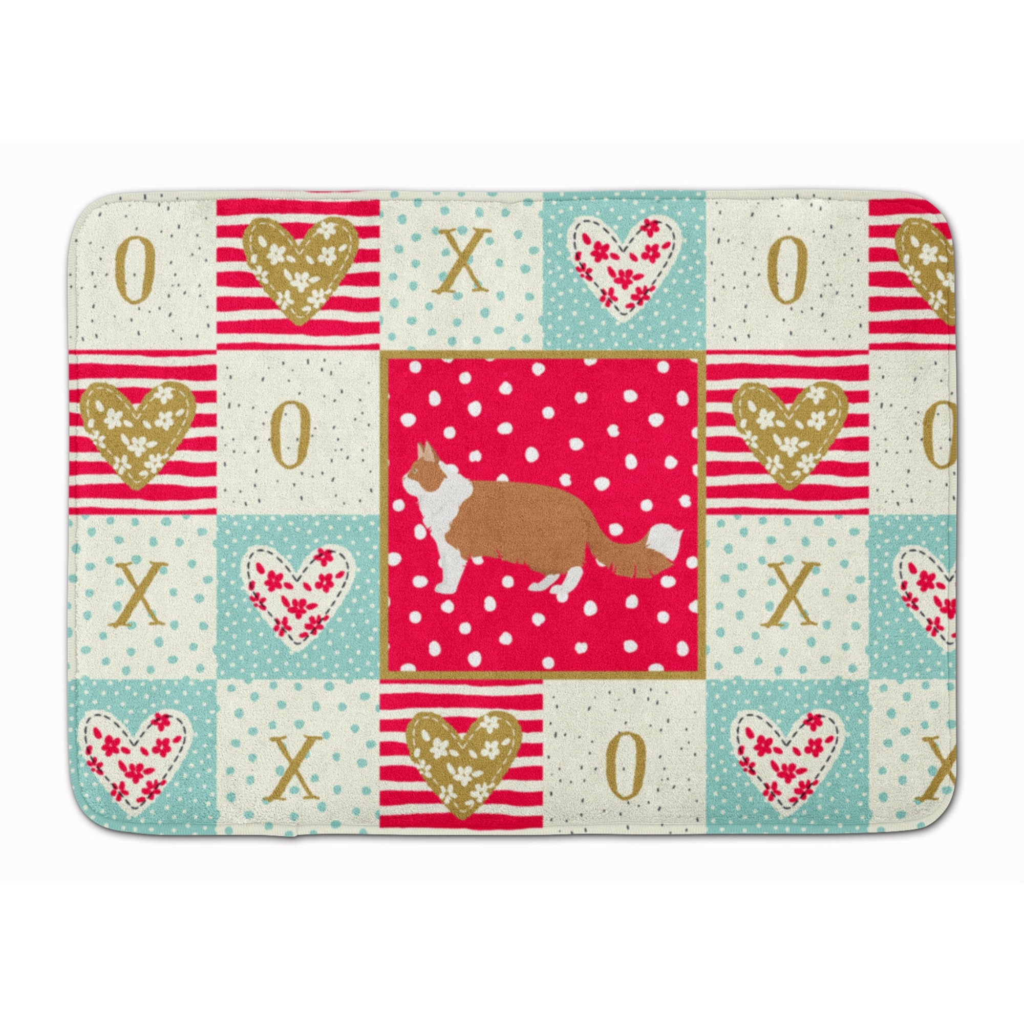 &quotCaroline's Treasures Norwegian Forest 2 Cat Love Machine Washable Memory Foam Mat doormats, Multicolor"