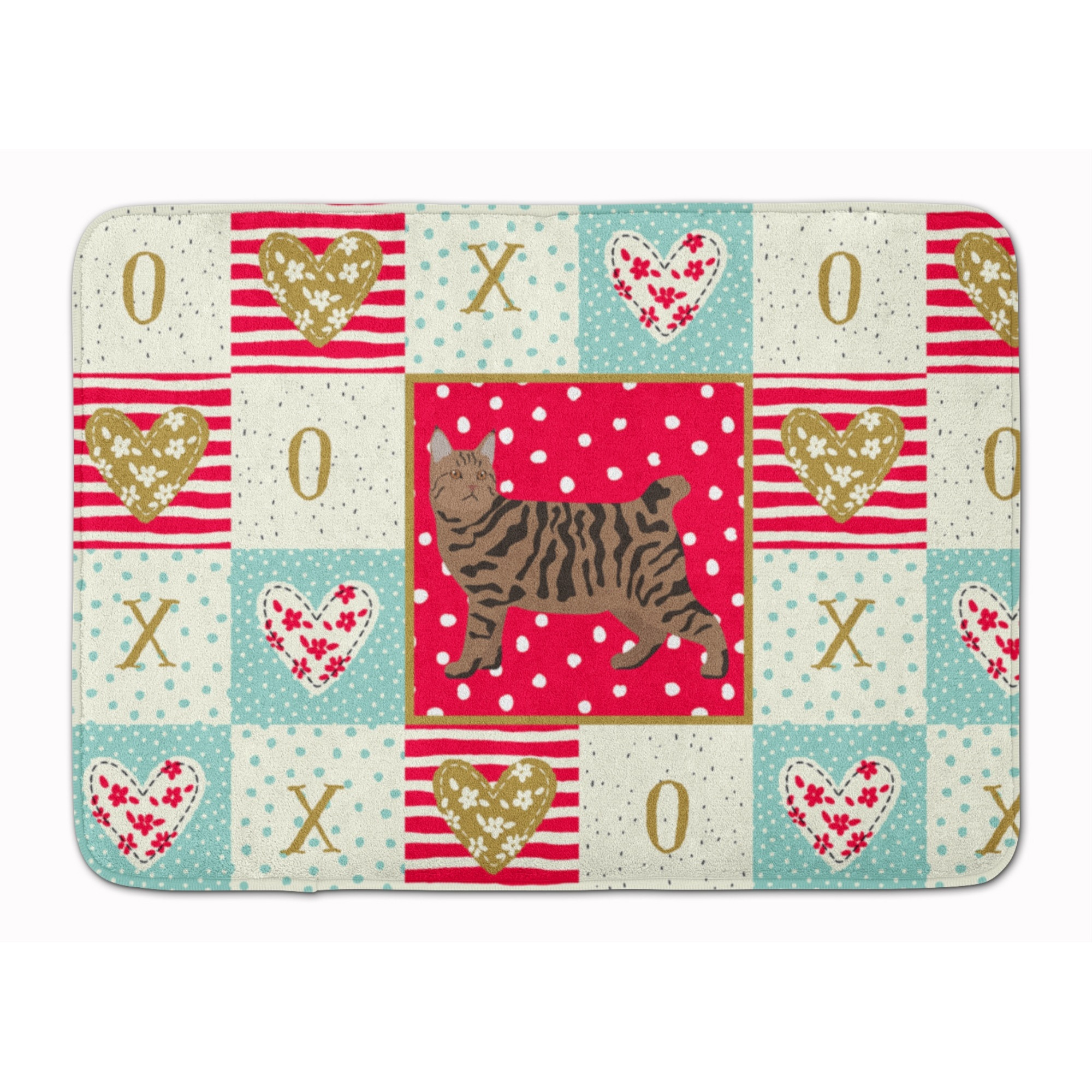 &quotCaroline's Treasures Pixie Bob 3 Cat Love Machine Washable Memory Foam Mat doormats, Multicolor"