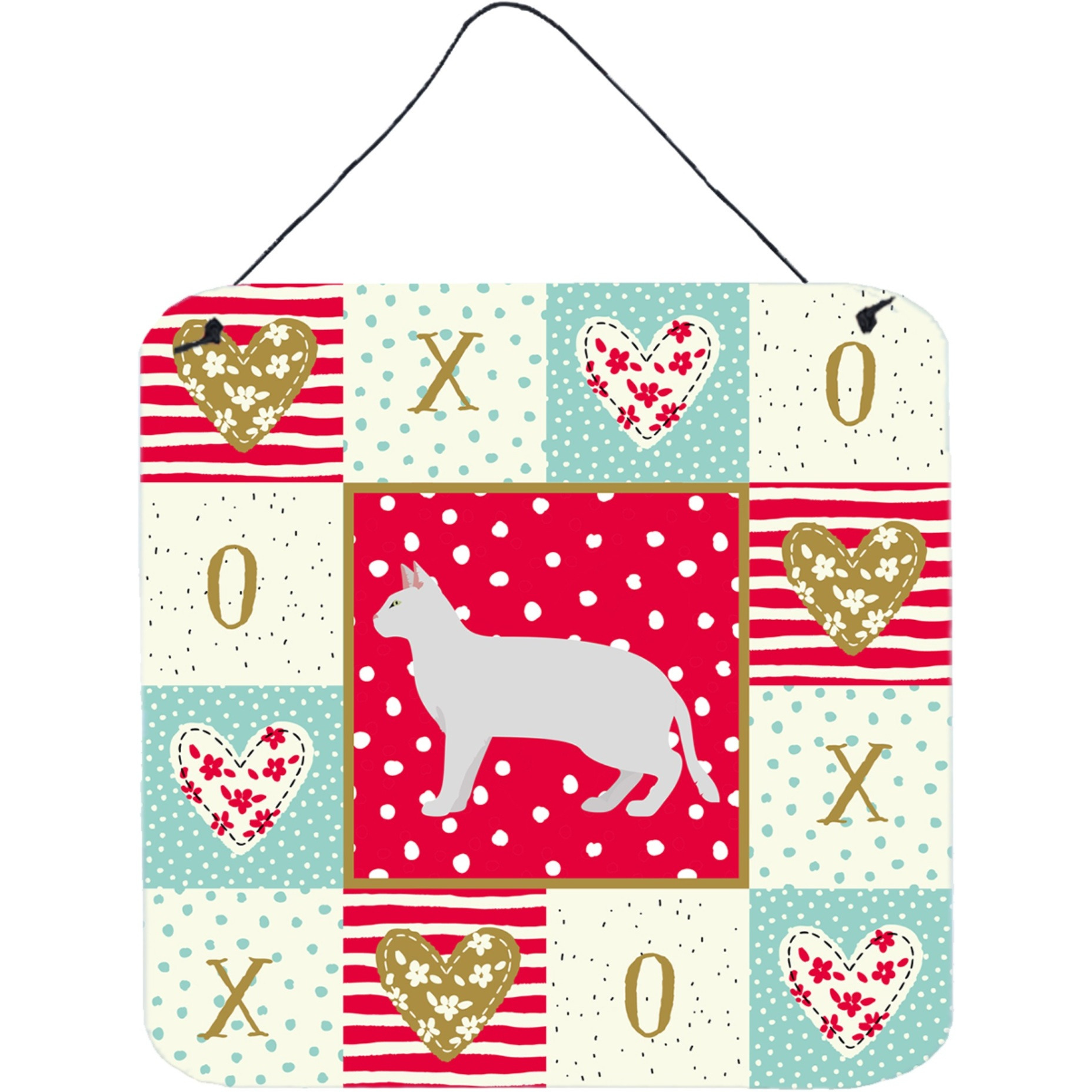 &quotCaroline's Treasures Russian White Black 2 Cat Love Door Hanging Prints wall-decor, Multicolor"
