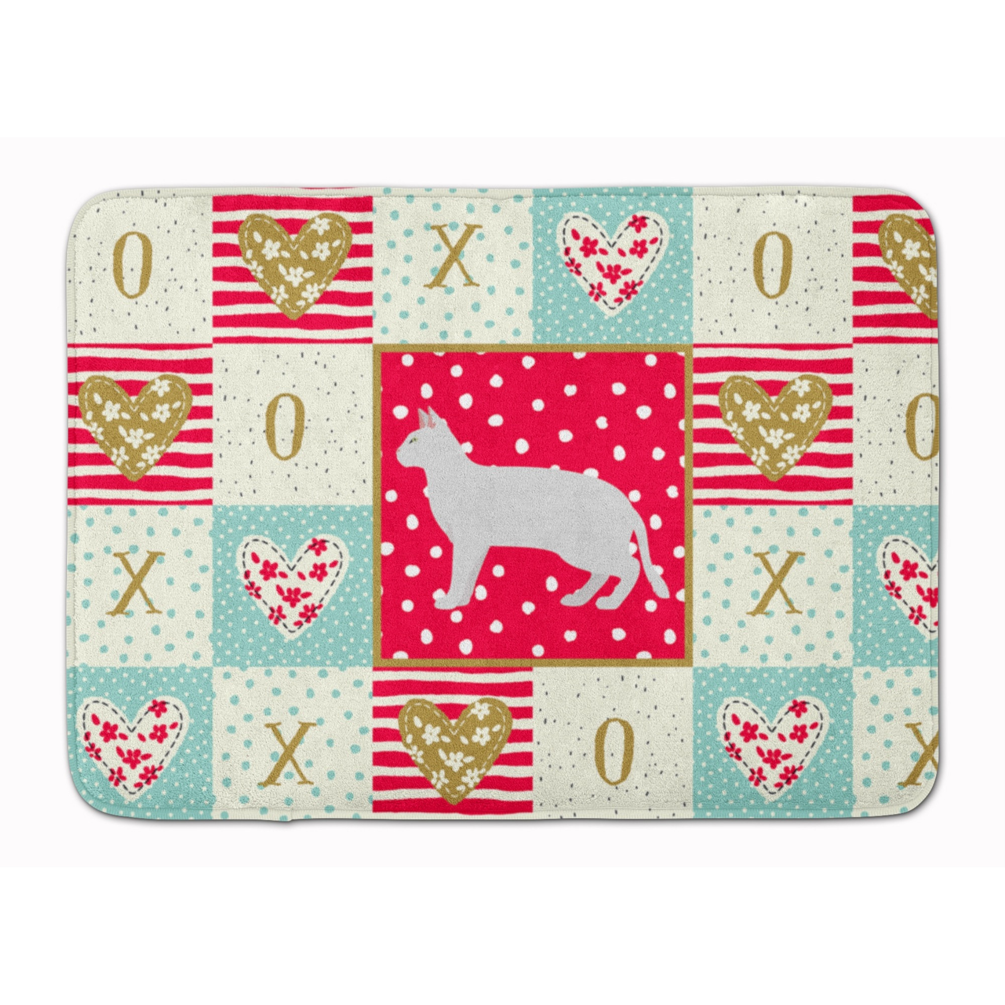 &quotCaroline's Treasures Russian White Black 2 Cat Love Machine Washable Memory Foam Mat doormats, Multicolor"