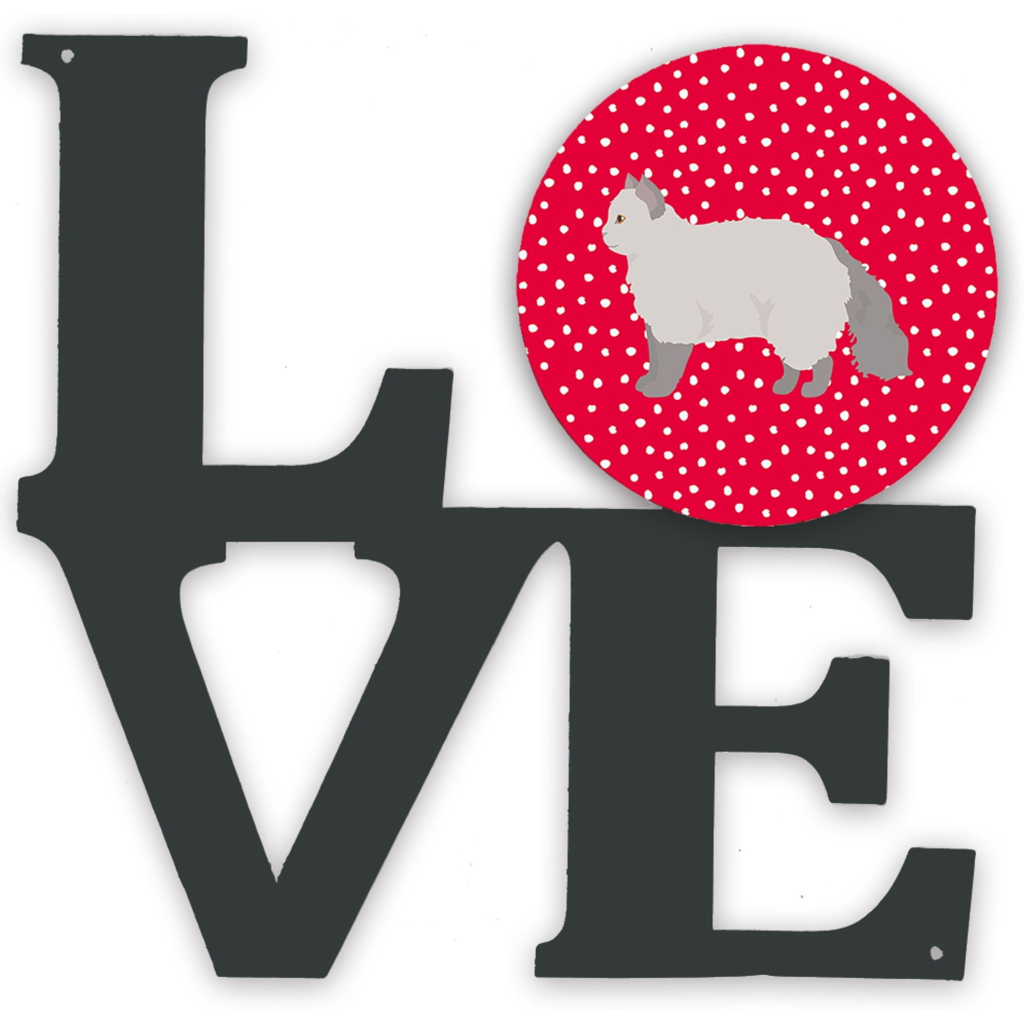 &quotCaroline's Treasures Selkirk Rex 2 Cat Metal Artwork Love wall-decor, Multicolor"