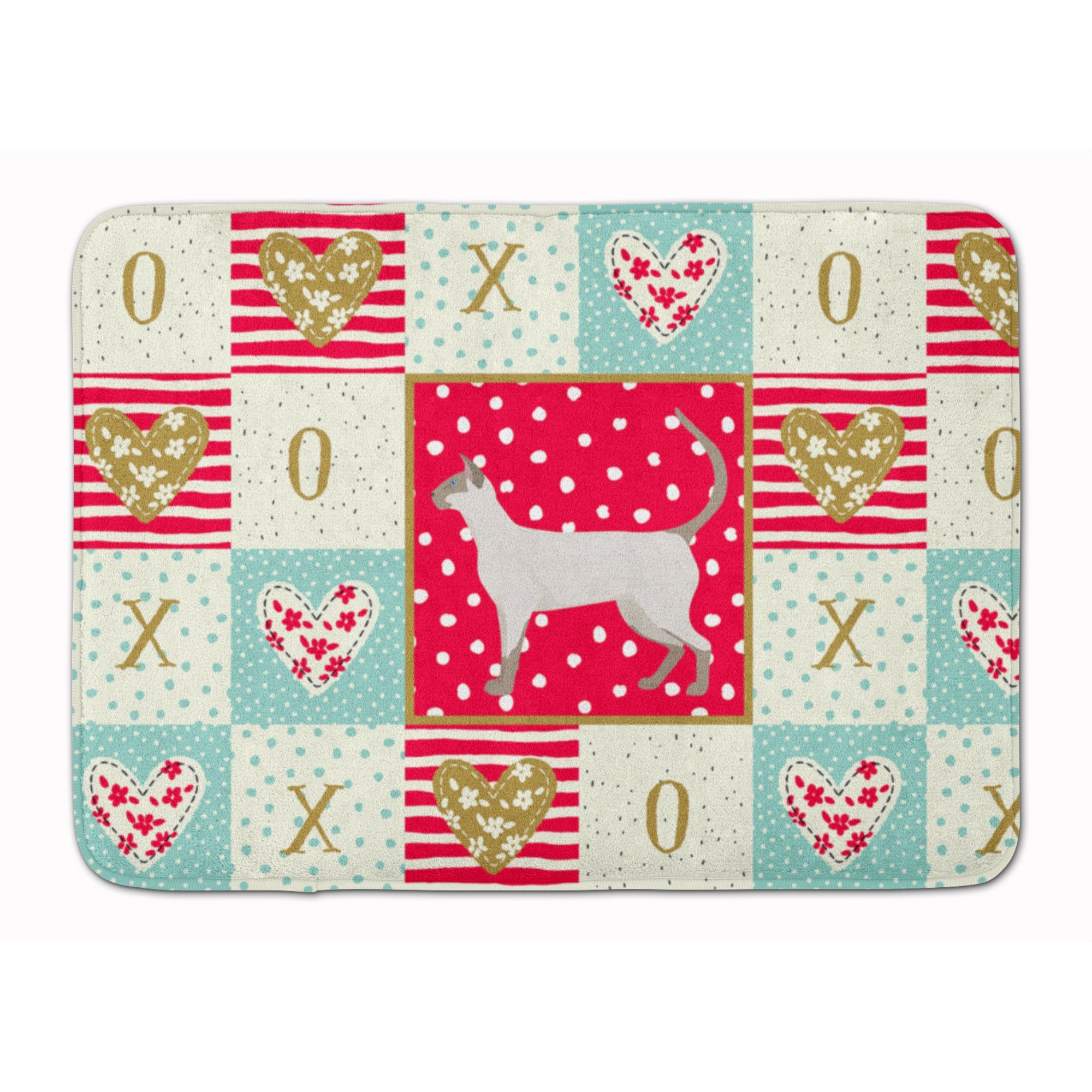 &quotCaroline's Treasures Siamese modern 1 Cat Love Machine Washable Memory Foam Mat doormats, Multicolor"