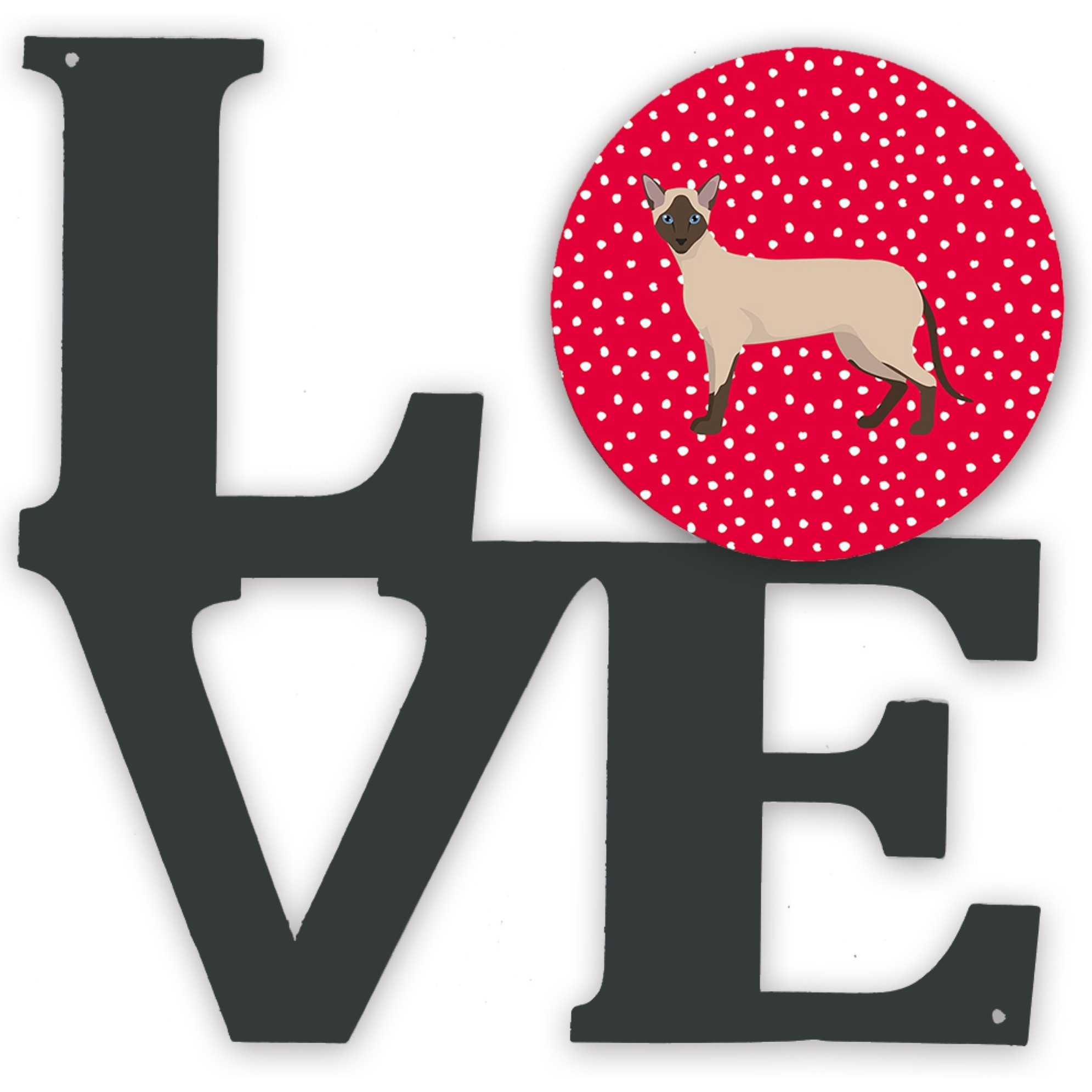 &quotCaroline's Treasures Siamese Modern 2 Cat Metal Artwork Love wall-decor, Multicolor"