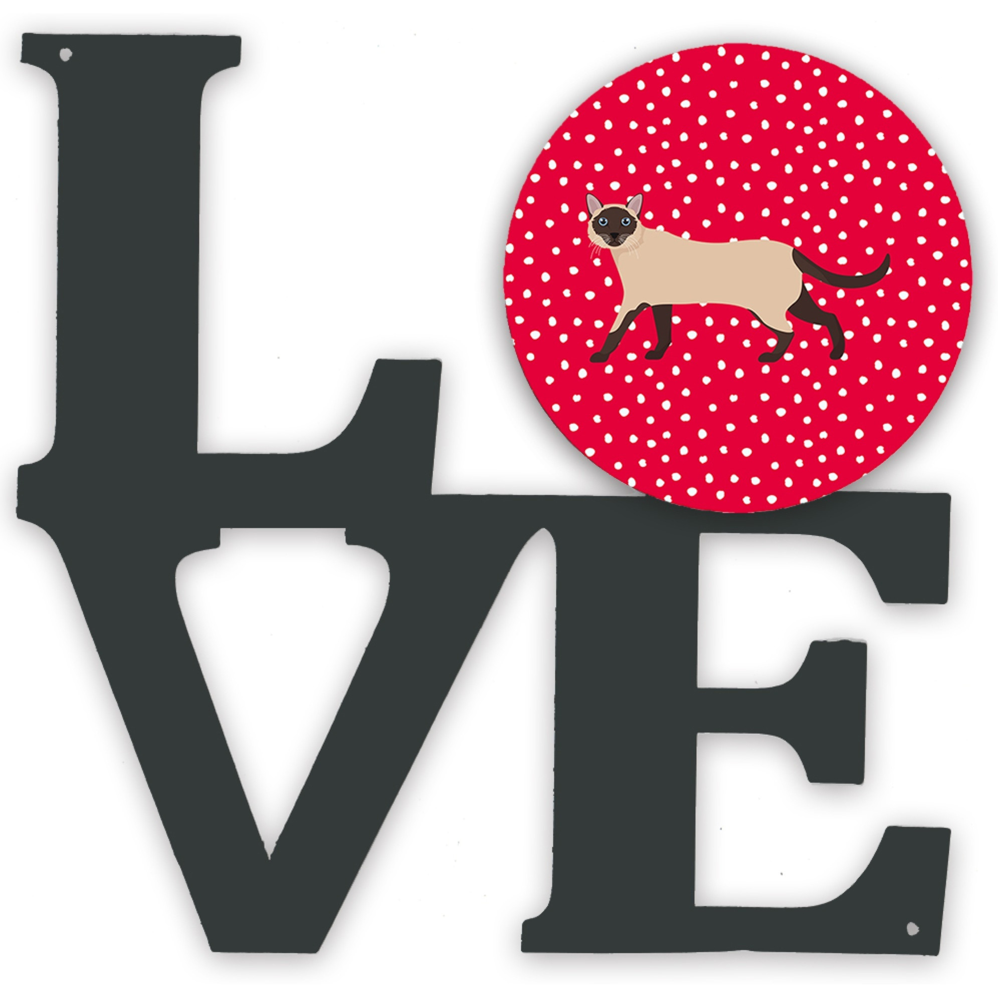 &quotCaroline's Treasures Siamese Traditional 2 Cat Metal Artwork Love wall-decor, Multicolor"
