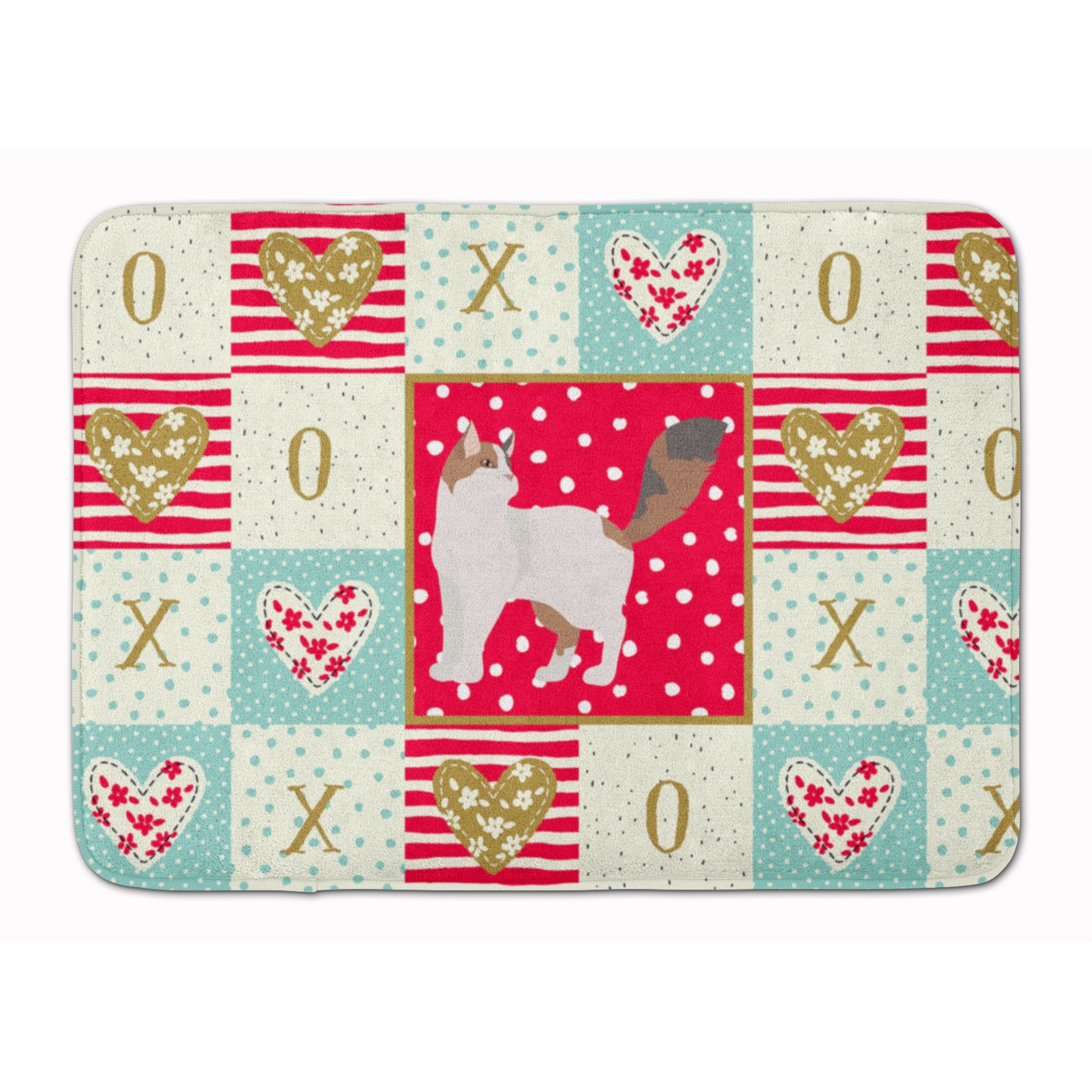 &quotCaroline's Treasures Turkish Van Cat Love Machine Washable Memory Foam Mat doormats, Multicolor"