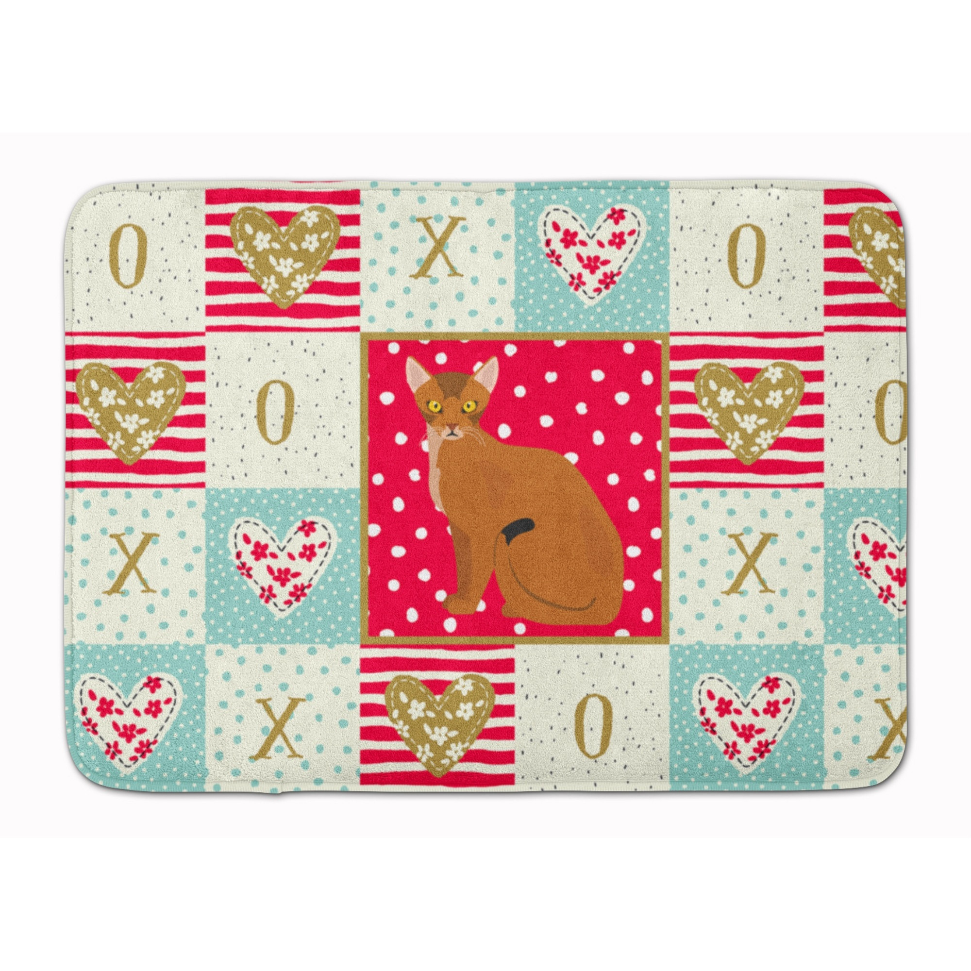 &quotCaroline's Treasures Abyssinian Cat Love Machine Washable Memory Foam Mat doormats, Multicolor"