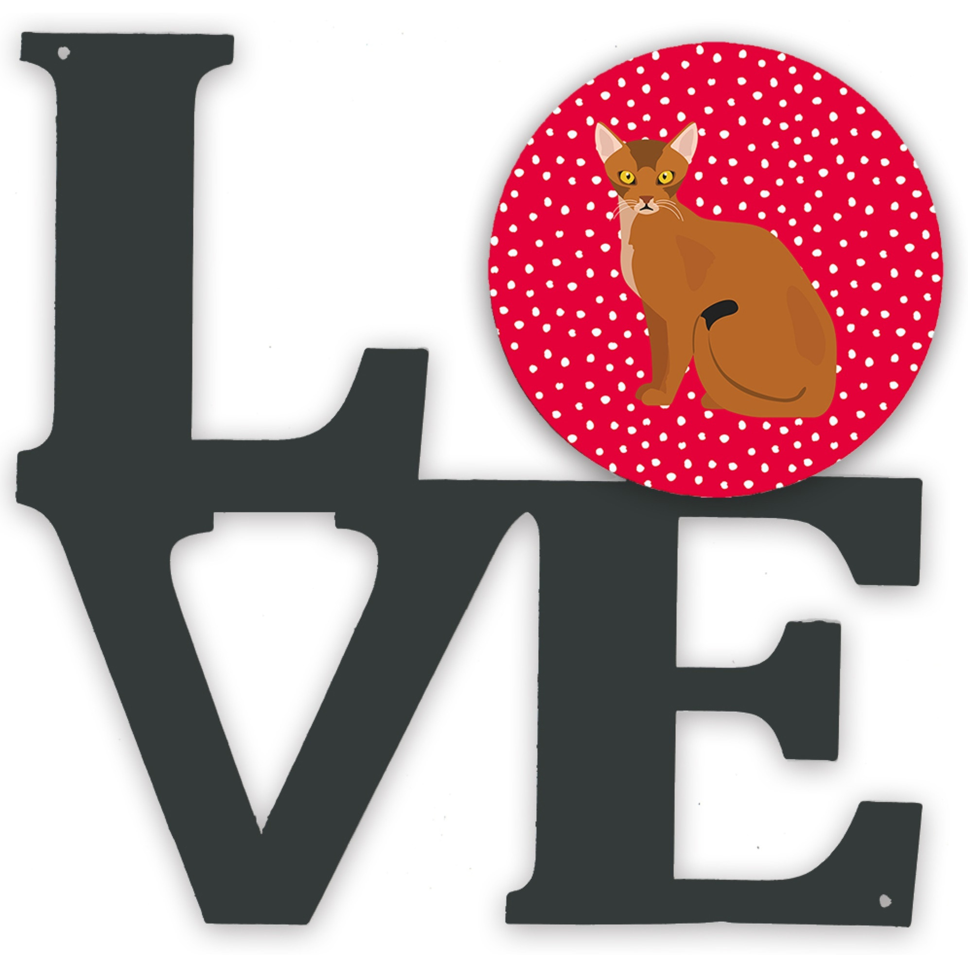 &quotCaroline's Treasures Abyssinian Cat Metal Artwork Love wall-decor, Multicolor"