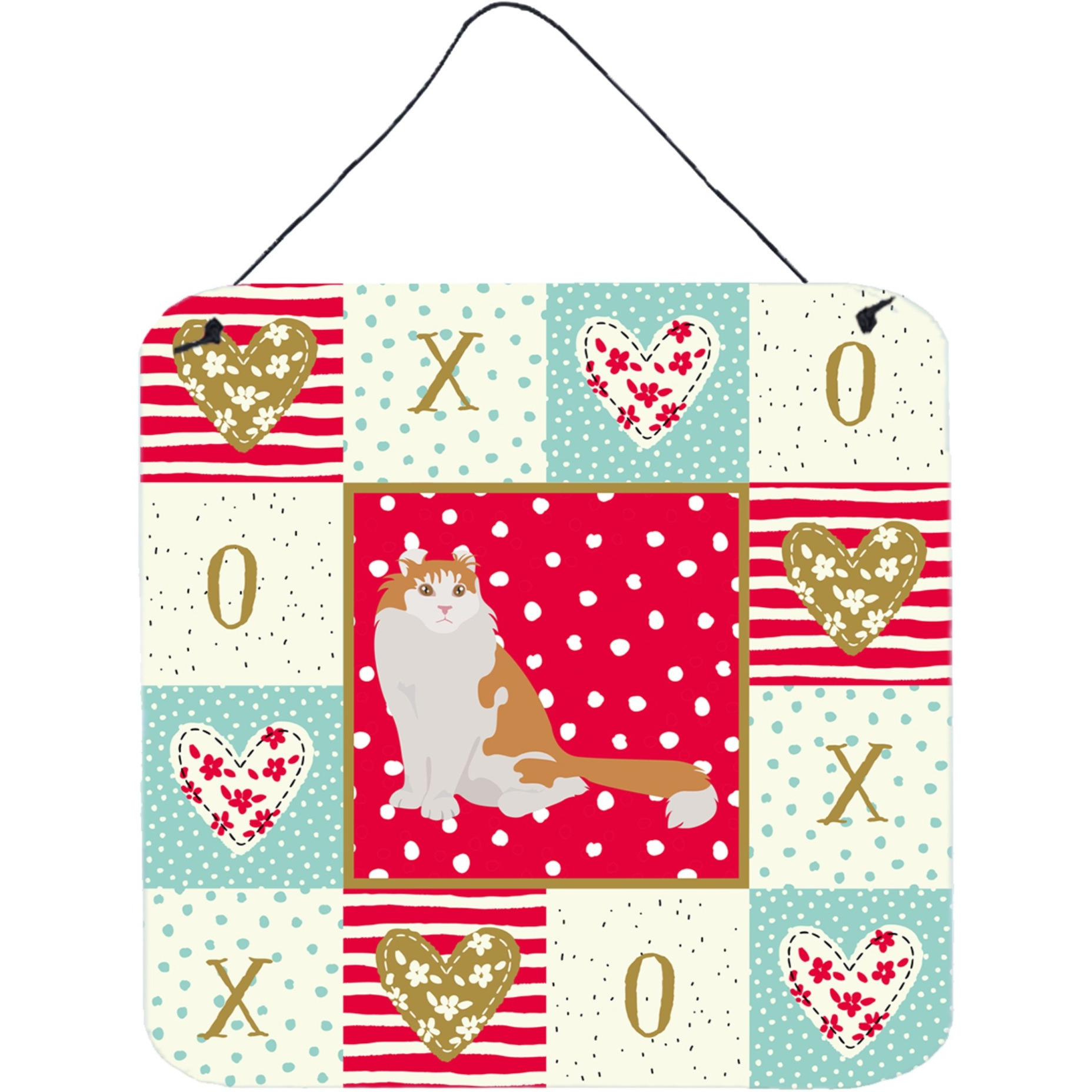&quotCaroline's Treasures American Curl Cat Love Door Hanging Prints wall-decor, Multicolor"