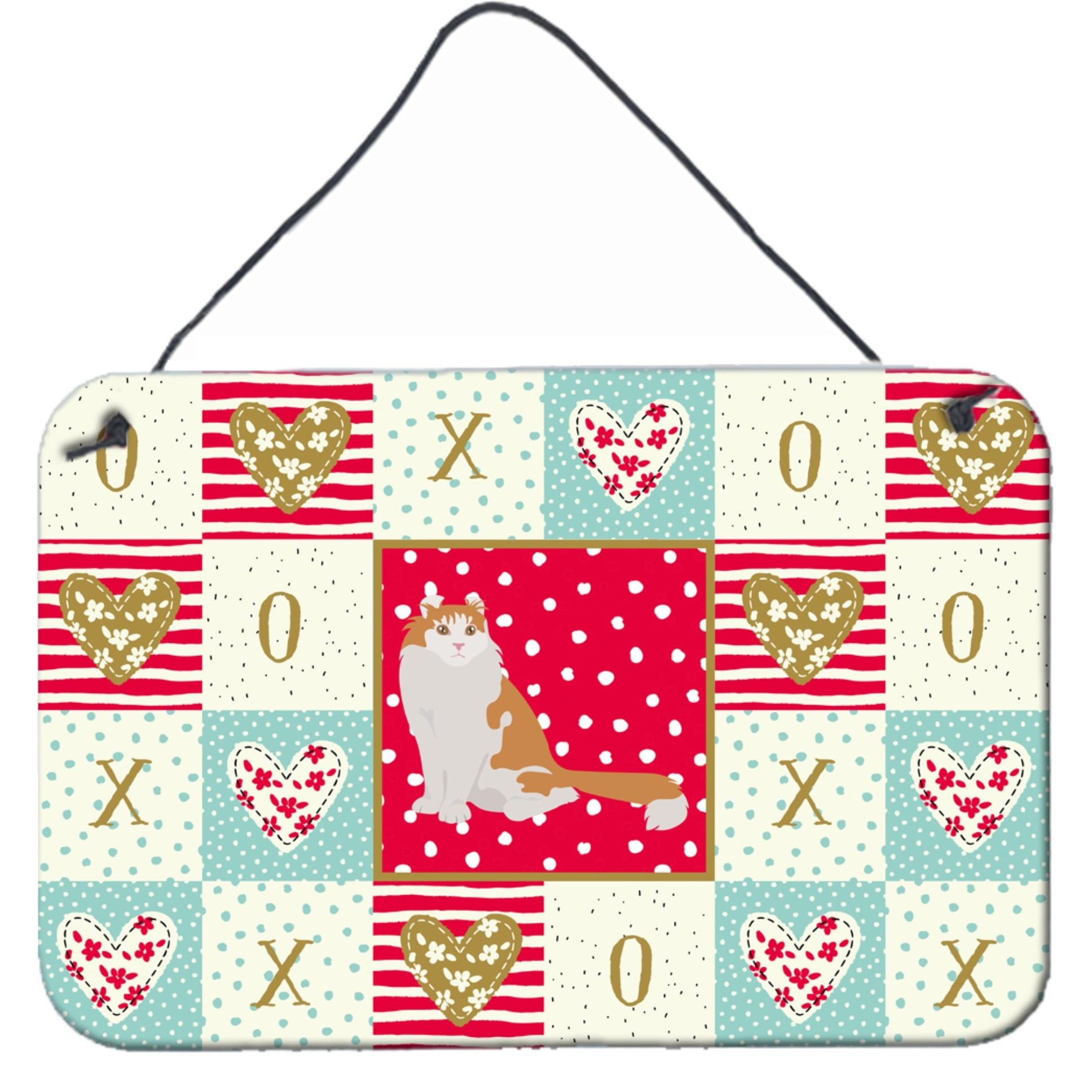 &quotCaroline's Treasures American Curl Cat Love Door Hanging Prints wall-decor, Multicolor"