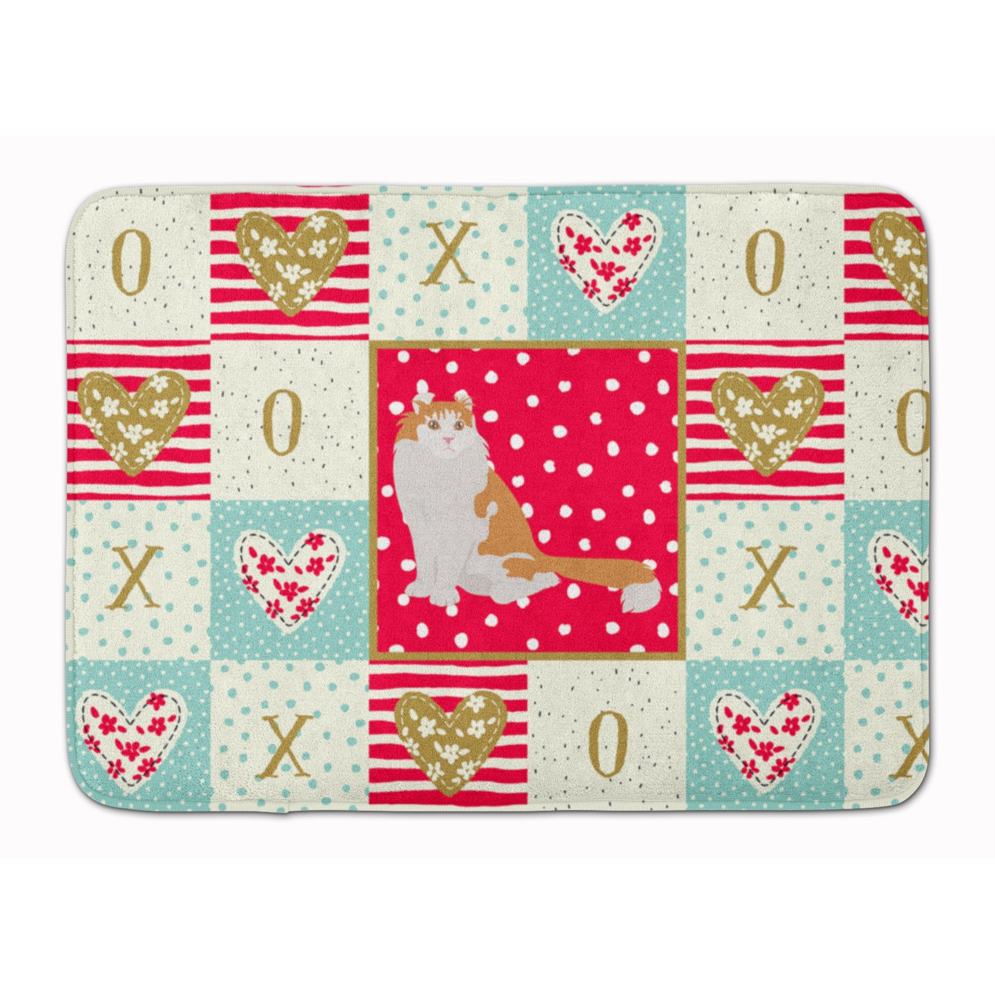 &quotCaroline's Treasures American Curl Cat Love Machine Washable Memory Foam Mat doormats, Multicolor"