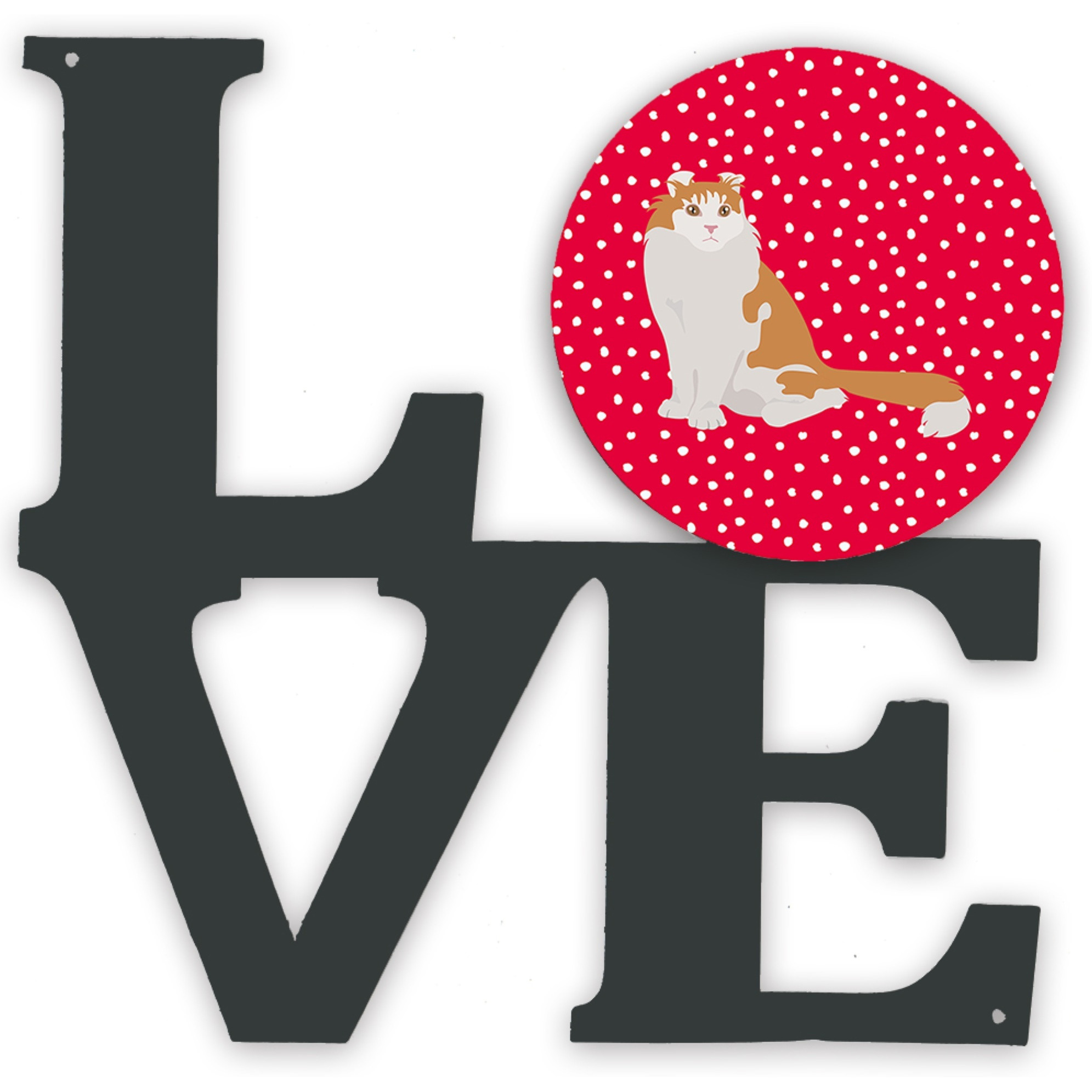 &quotCaroline's Treasures American Curl Cat Metal Artwork Love wall-decor, Multicolor"