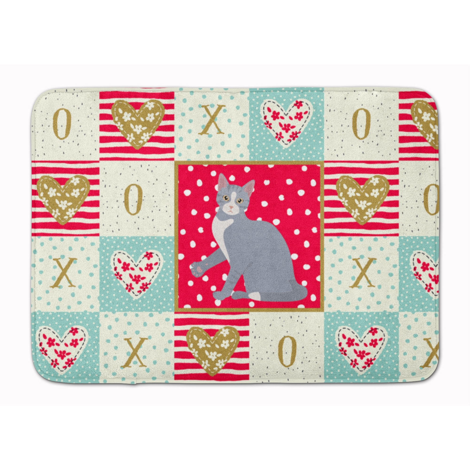 &quotCaroline's Treasures American Polydactyl 2 Cat Love Machine Washable Memory Foam Mat doormats, Multicolor"