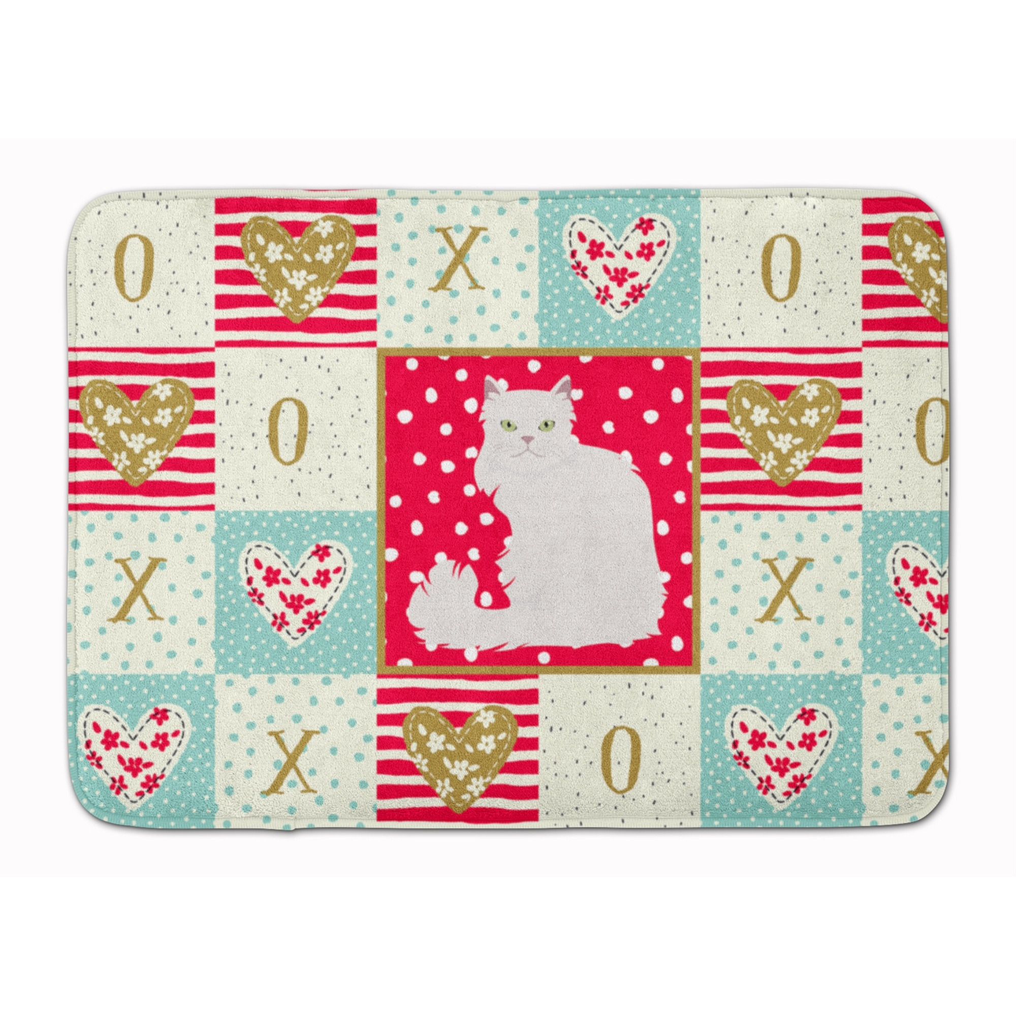&quotCaroline's Treasures Asian Semi Longhaired Cat Love Machine Washable Memory Foam Mat doormats, Multicolor"