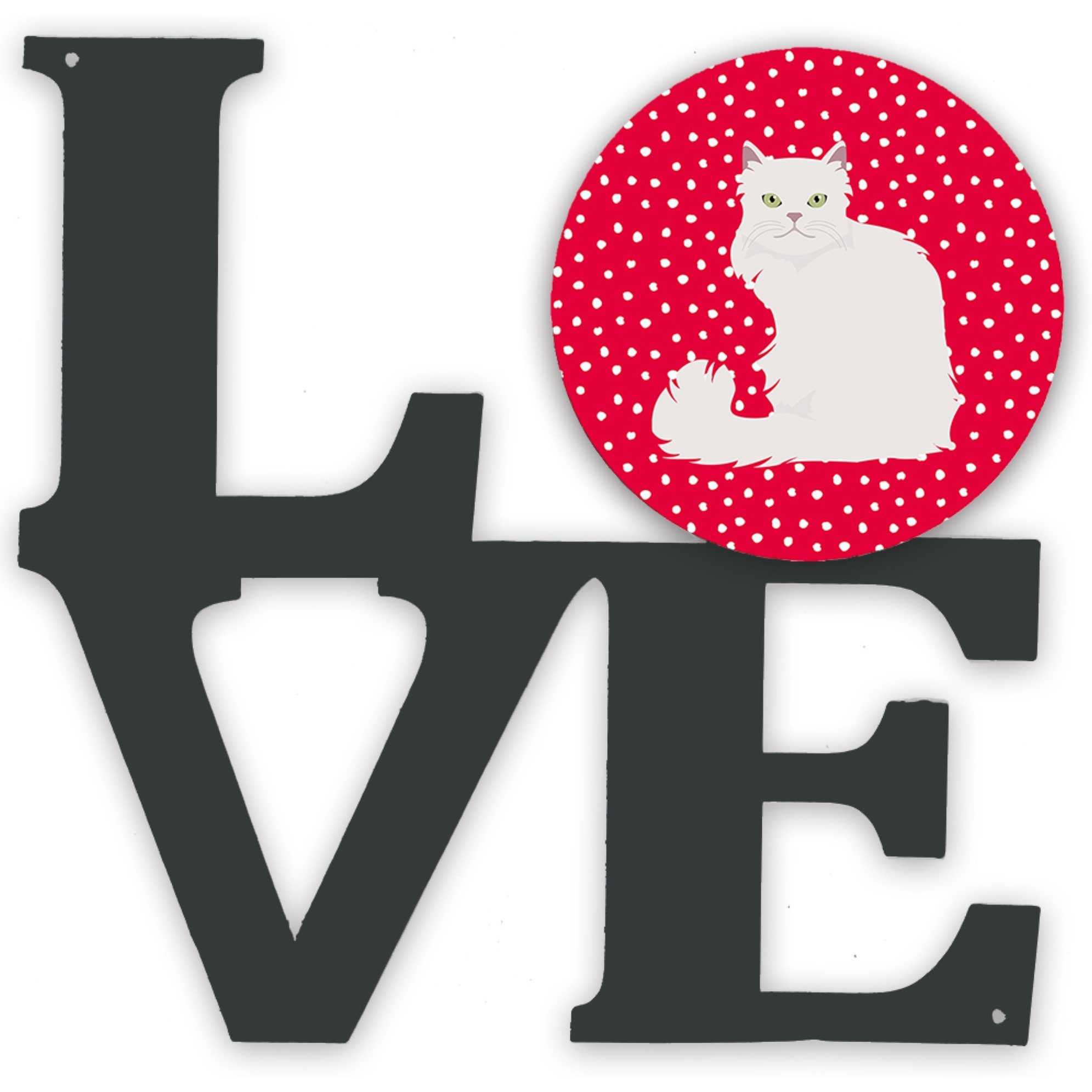 &quotCaroline's Treasures Asian Semi Longhaired Cat Metal Artwork Love wall-decor, Multicolor"