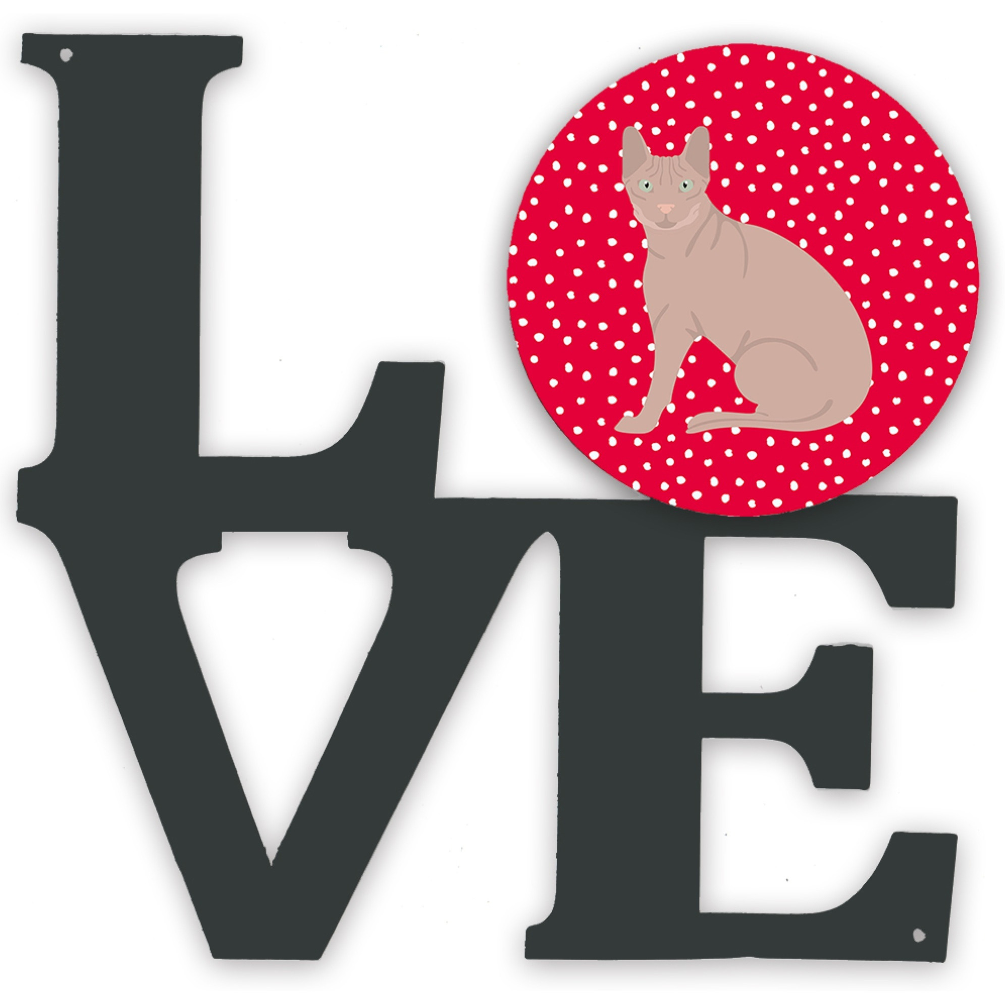 &quotCaroline's Treasures Don Sphynx Cat Metal Artwork Love wall-decor, Multicolor"