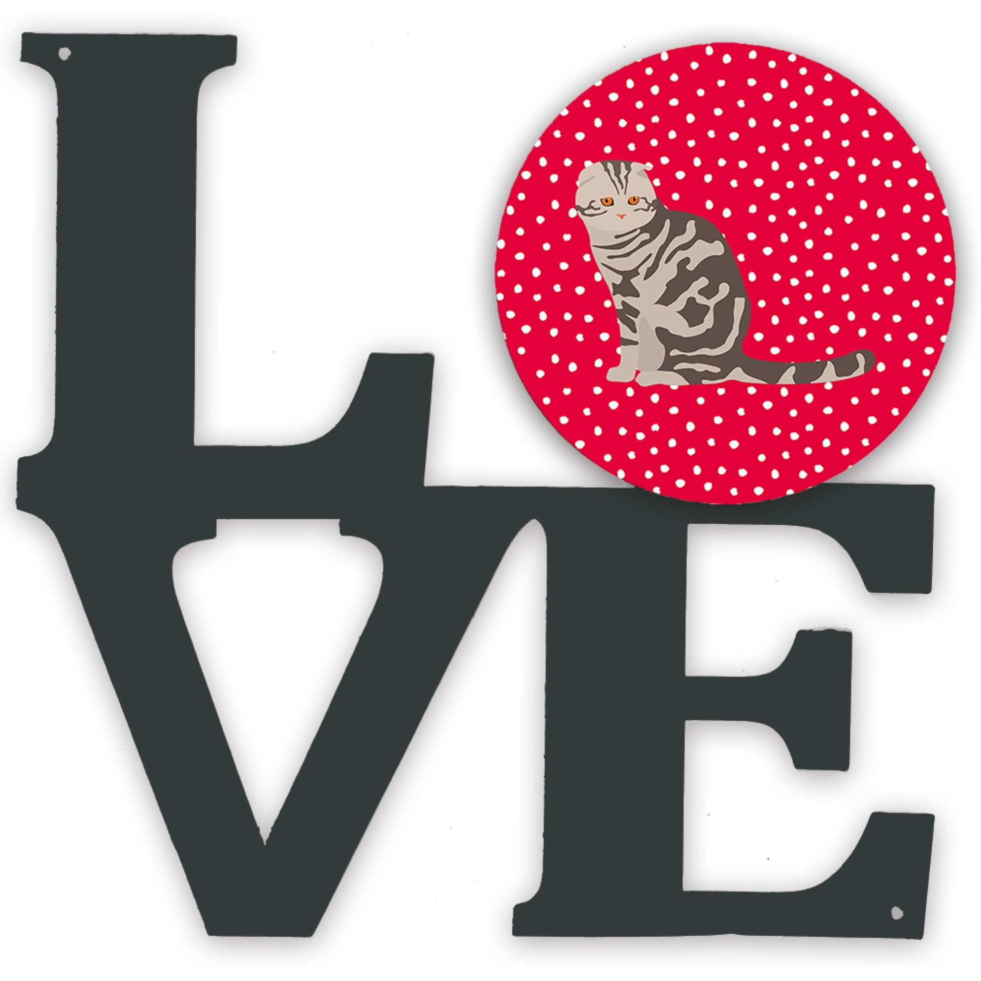 &quotCaroline's Treasures Foldex Exotic Fold Cat Metal Artwork Love wall-decor, Multicolor"